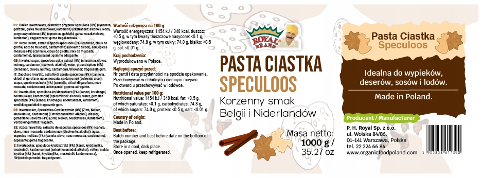 Pasta na sušenky Speculoos 1 kg Sušenky Speculoos, Krém Speculoos, Tvarohový koláč