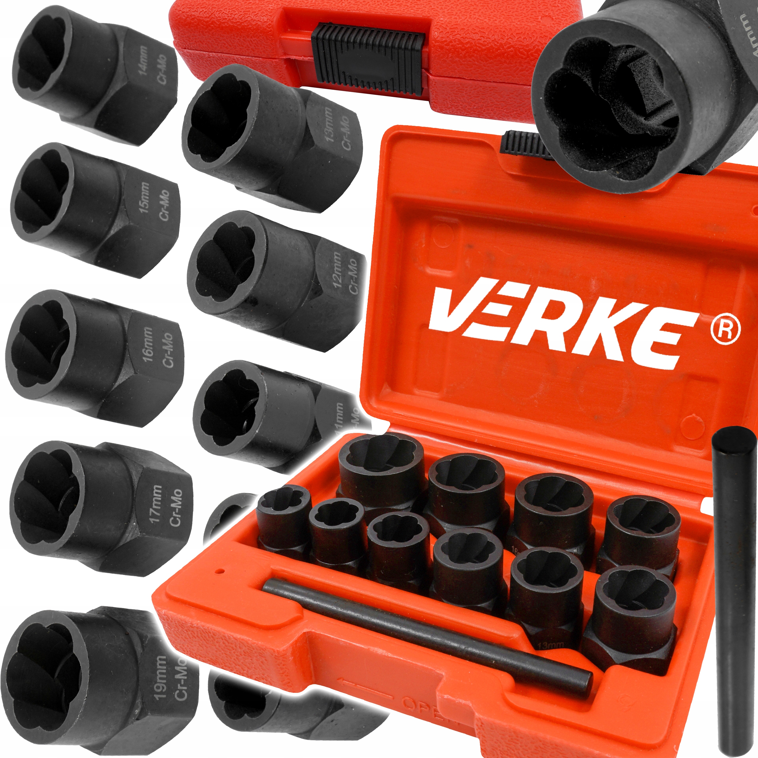 WYKRĘTAKI DO URWANYCH ZERWANYCH OBROBIONYCH ŚRUB NAKRĘTEK NASADKI 3/8 CALA