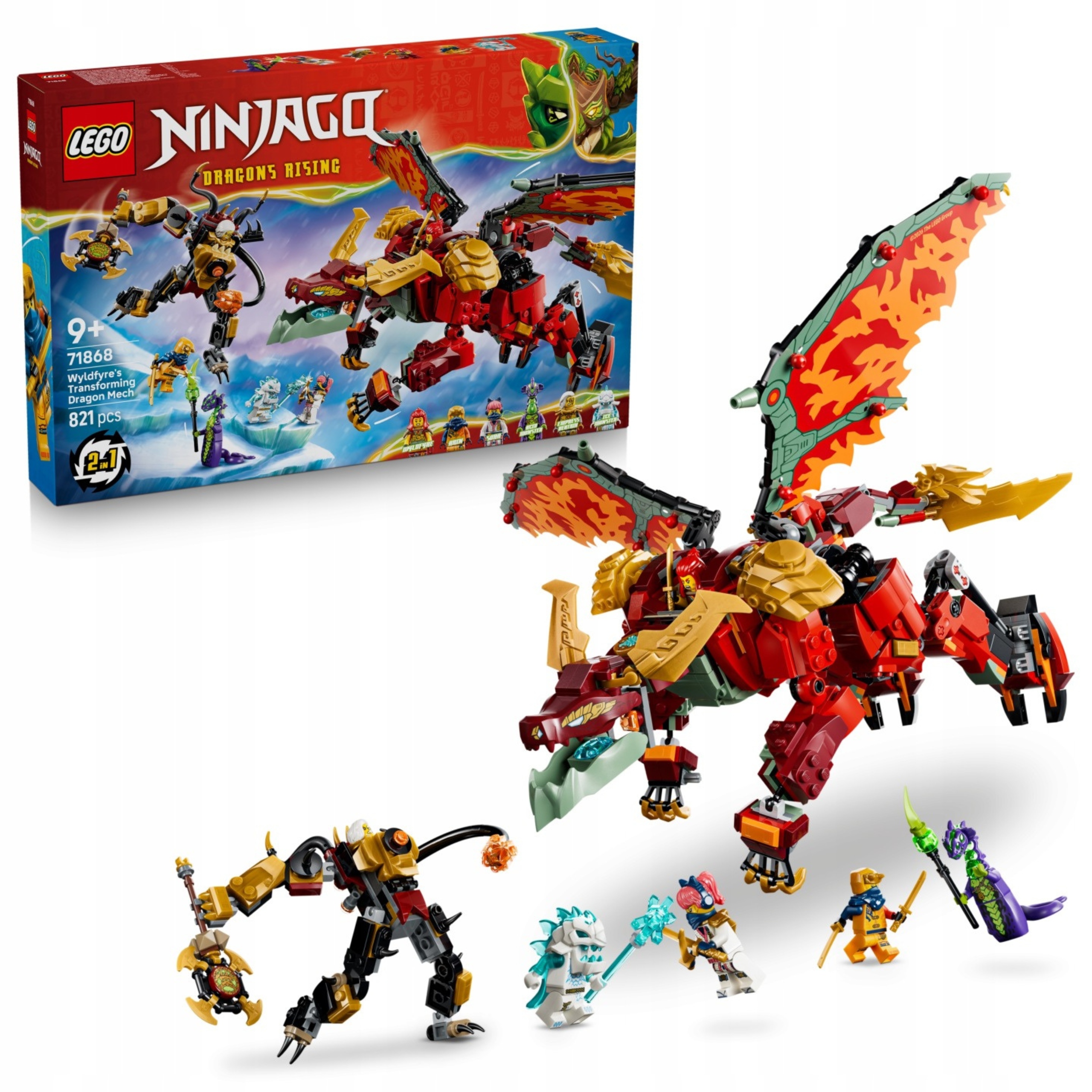 Lego Ninjago 71868 Transformující dračí mech Wyldfyre 821 dílků