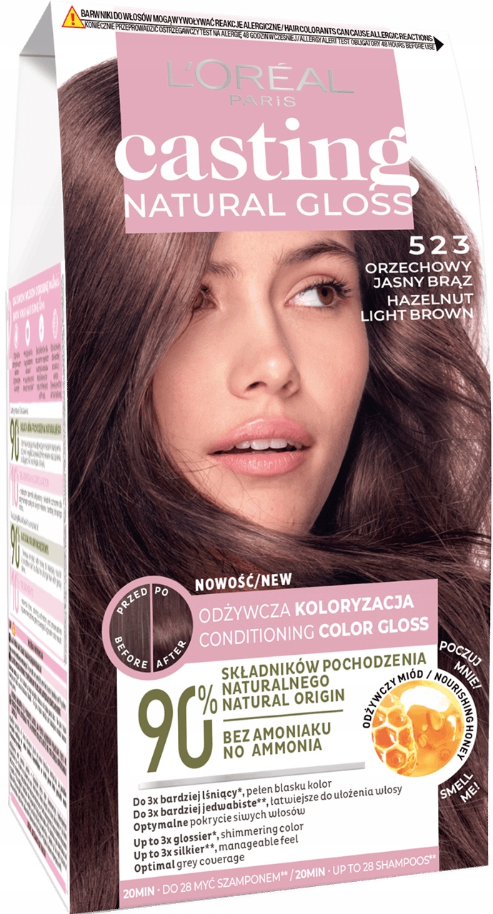 LOreal Casting Natural Gloss 523 Orzechowy Brąz