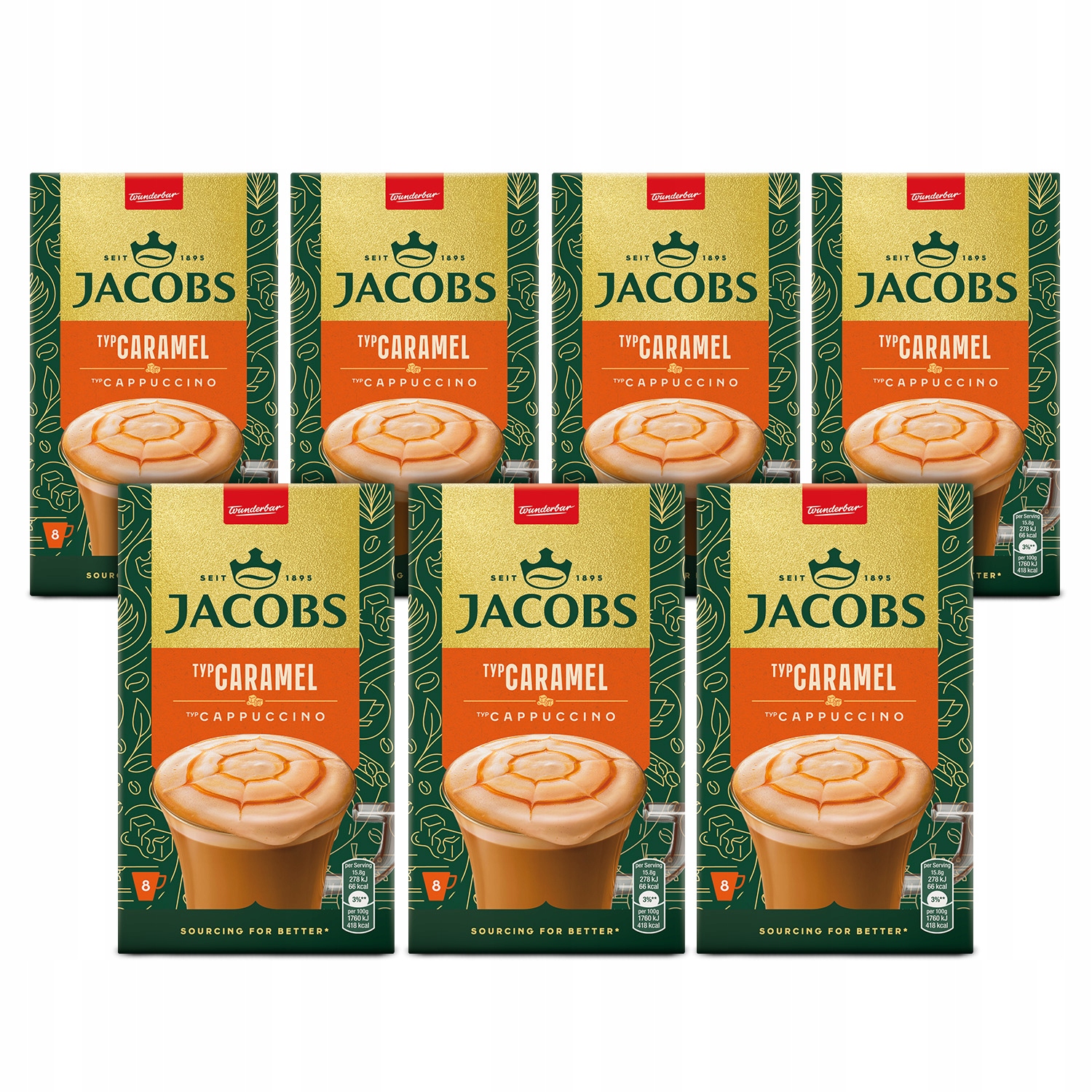 Kawa rozpuszczalna Jacobs Cappuccino Caramel w saszetkach 7x 8szt.