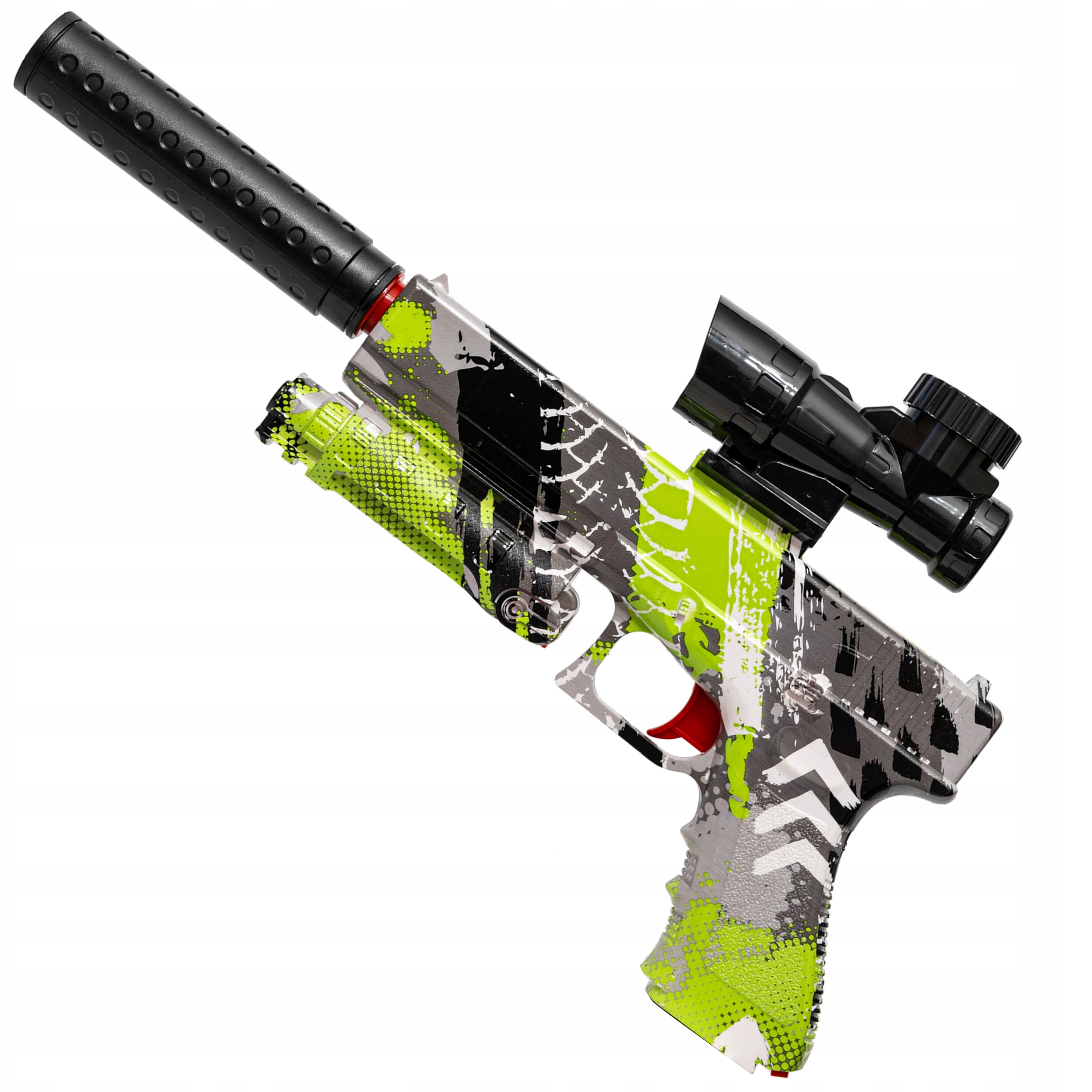 PISTOLET GLOCK AUTOMAT NA KULKI ŻELOWE Z TŁUMIKIEM ELEKTRYCZNY EAN (GTIN) 5905623000077