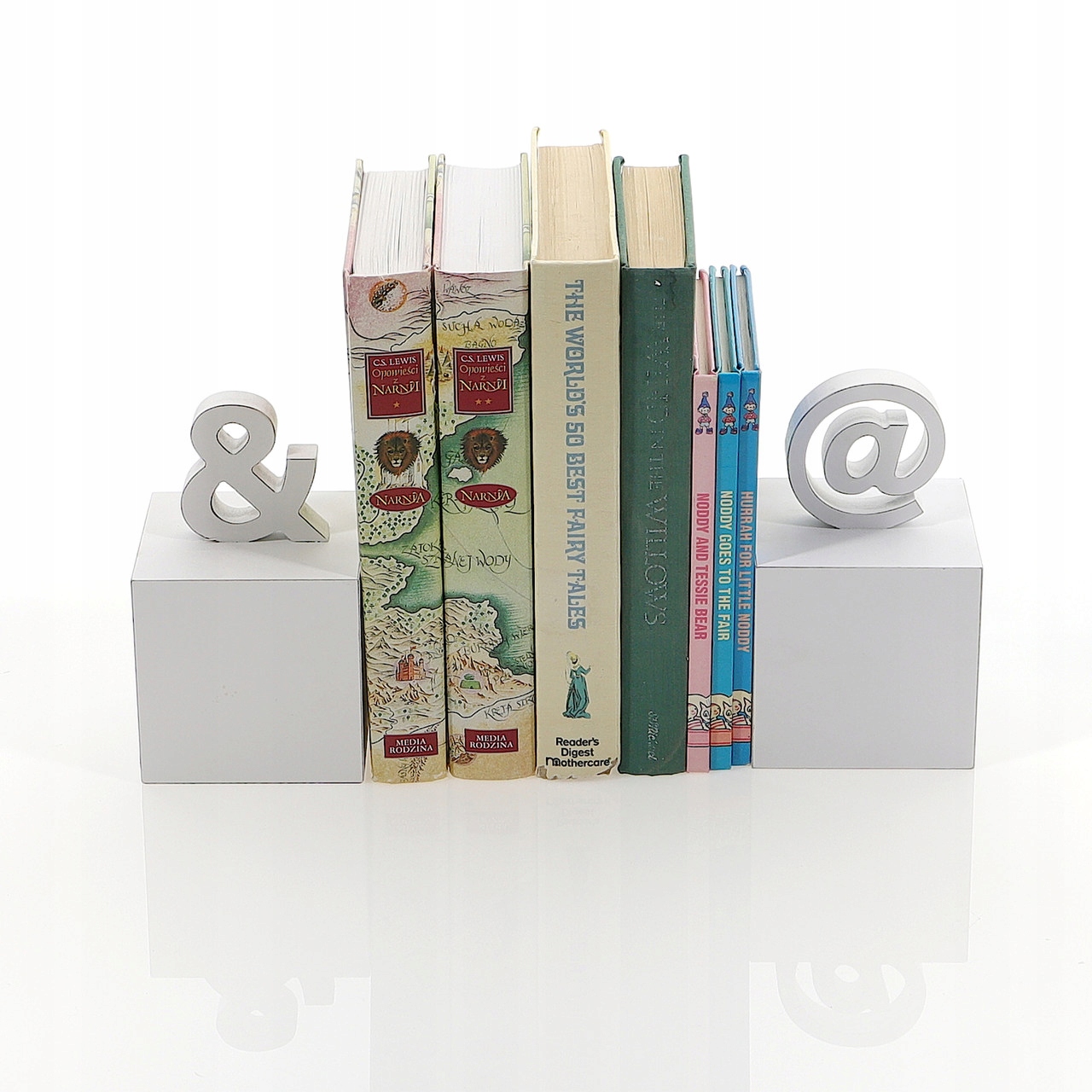 Podpórka do książek komplet 2sztuki 20×10×17cm Kolor biały