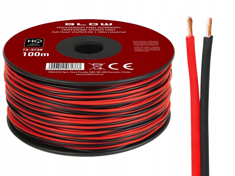 

Kabel przewód głośnikowy 2x0,75mm Cca Rb 8m
