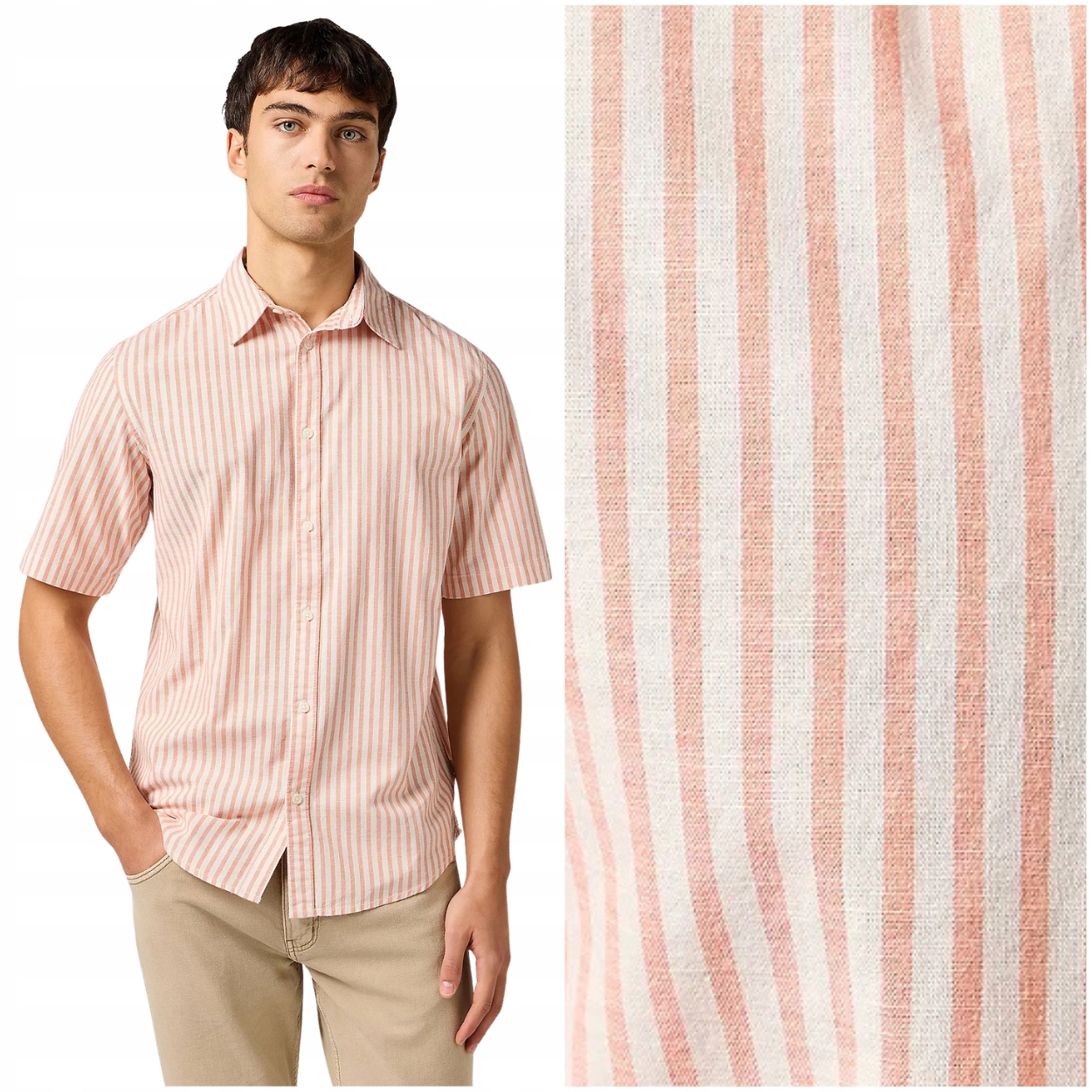 Wrangler Shirt Flamingo pánská bavlněná košile s krátkým rukávem, velikost XL