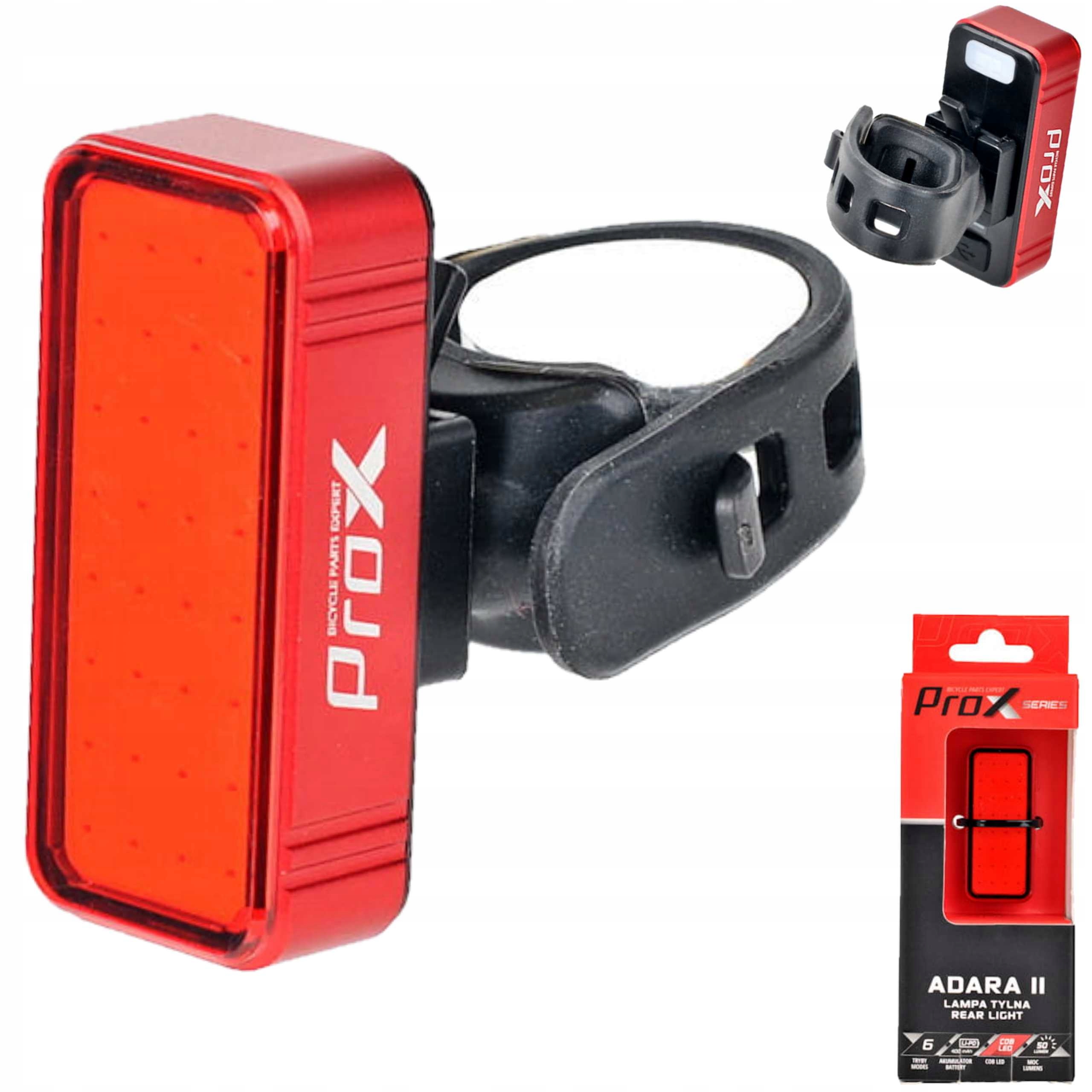 Lampa Tylna Prox Adara II Cob Led 50Lm 400mAh Usb-c Memory Mode IPX4