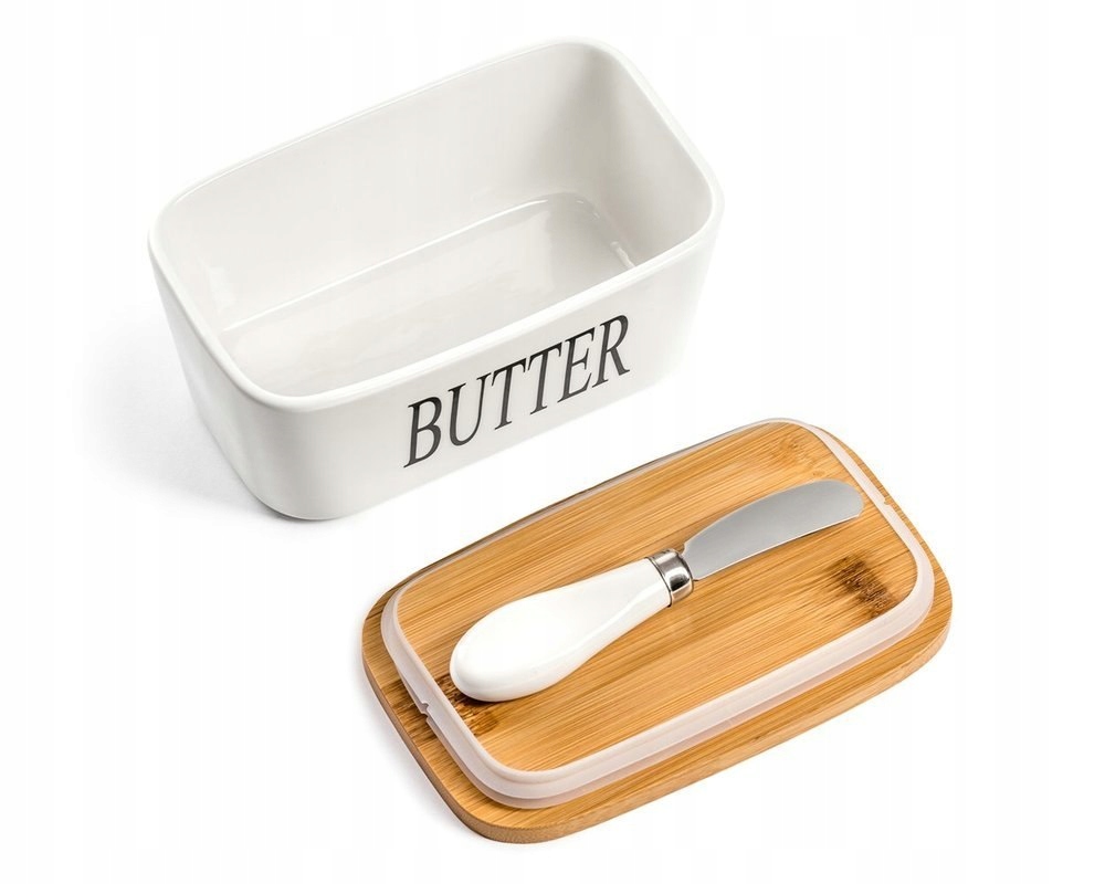 CERAMICZNA MASELNICZKA Z NOŻEM do masła butter Marka Gadget Master