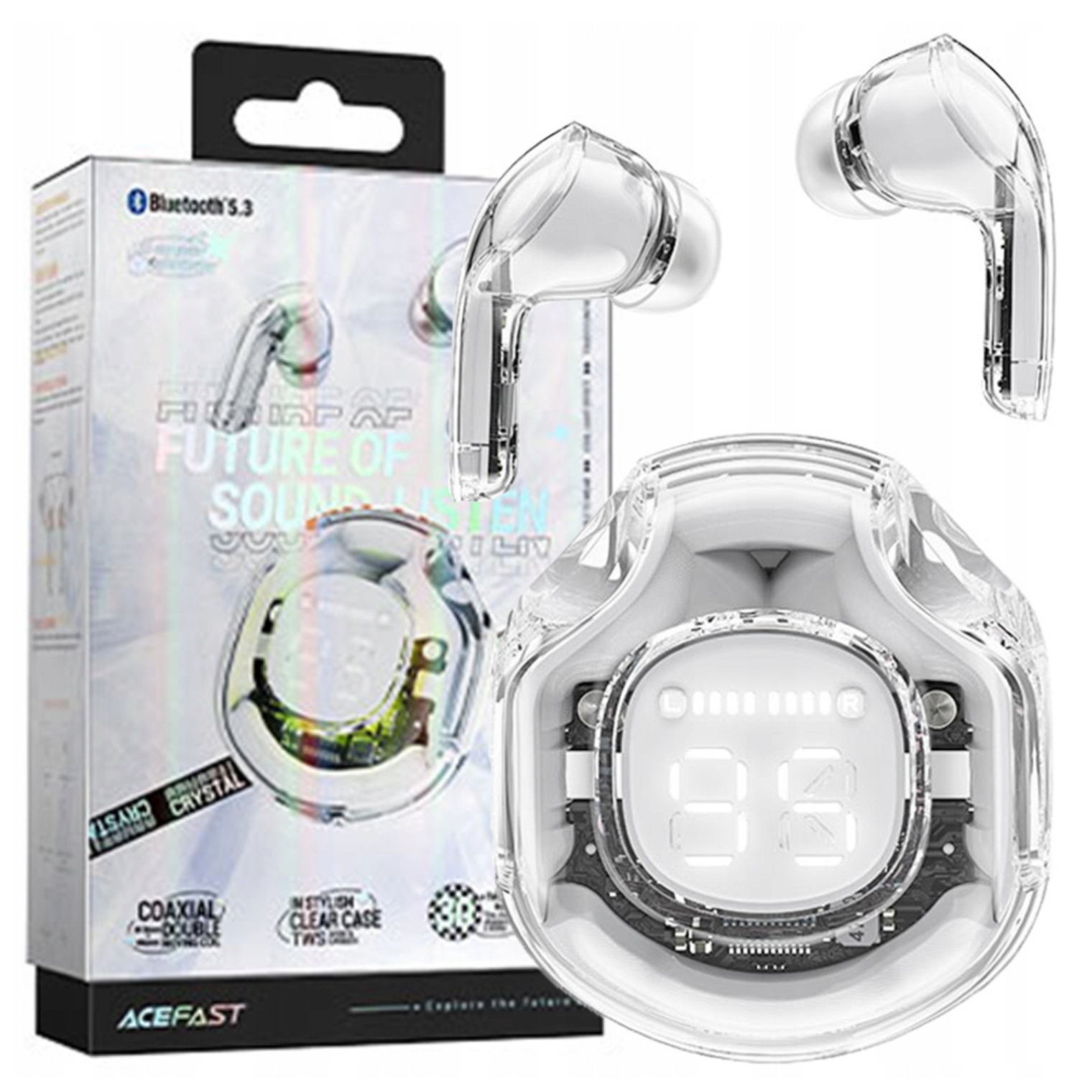 Acefast T8 bezdrátová sluchátka Tws Bluetooth bílá