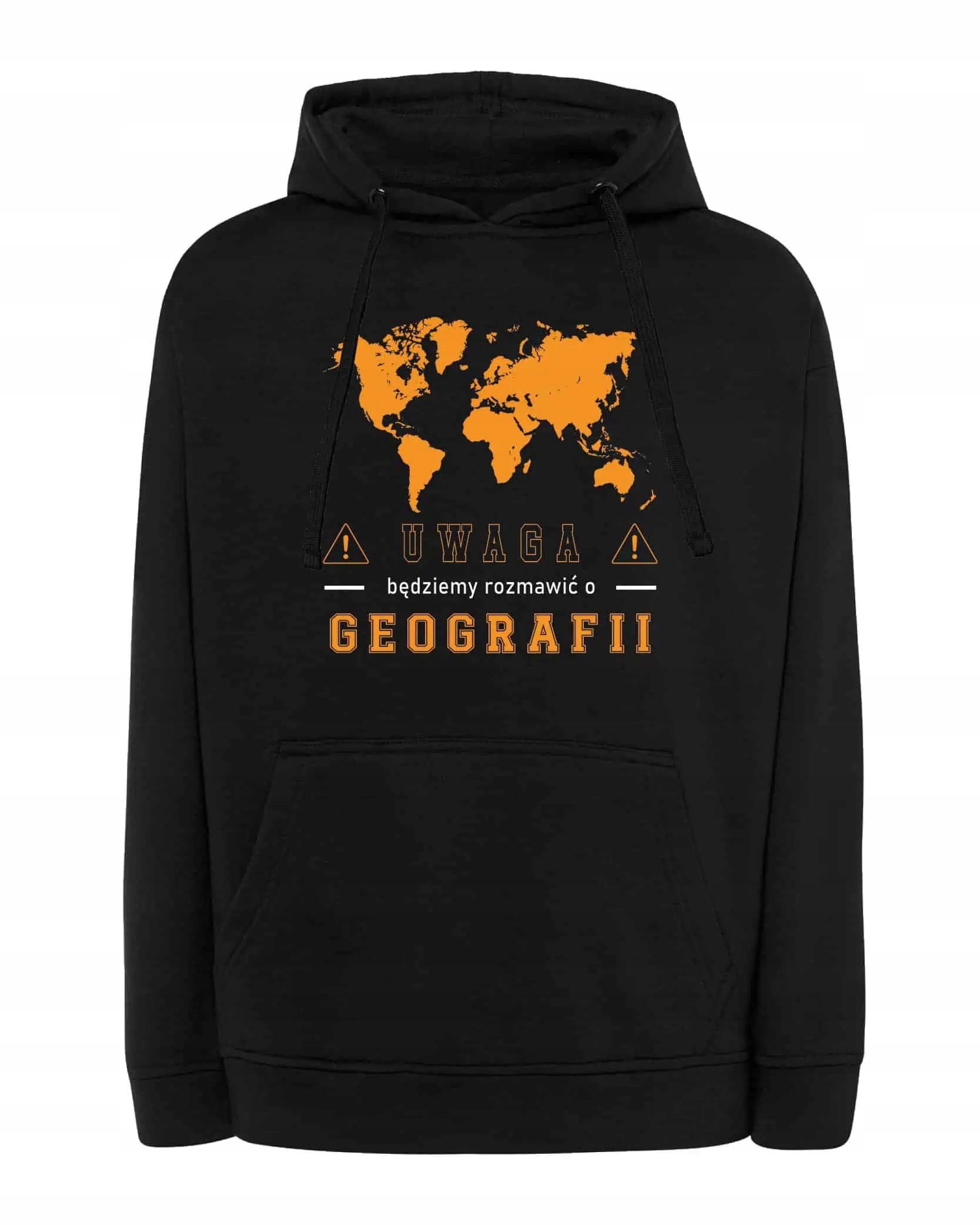 Mikina s kapucí Den učitelů Geografie Mapa Dárek Černá M