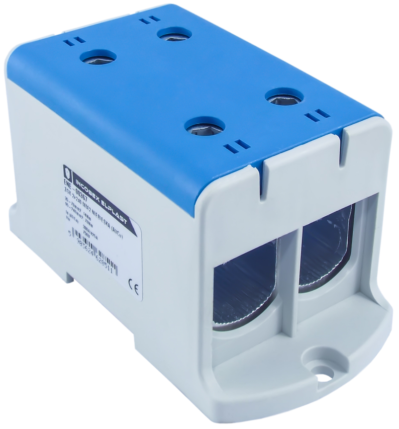 ZŁĄCZKA SZYNOWA JEDNOPOLOWA ZGX 2x240 MM2 NIEBIESKA (Al/Cu) INCOBEX