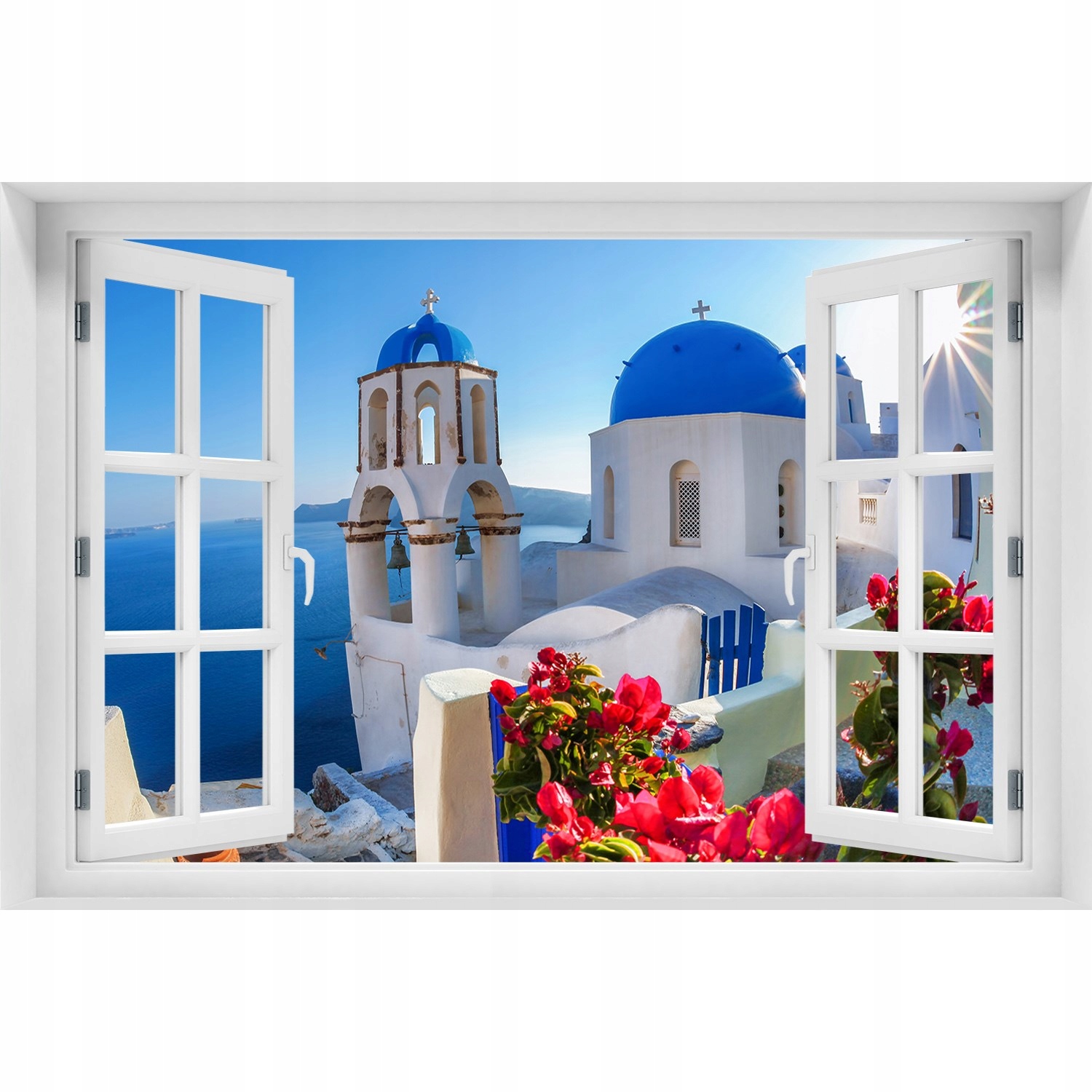 

3D Okno Naklejka ścienna Santorini Grecja 150x100