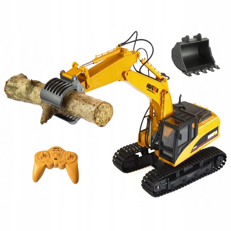 MOCNA KOPARKA ZDALNIE STEROWANA GĄSIENICOWA RC + CHWYTAK 2w1 METAL + PILOT Model MASZYNY BUDOWLANE RC