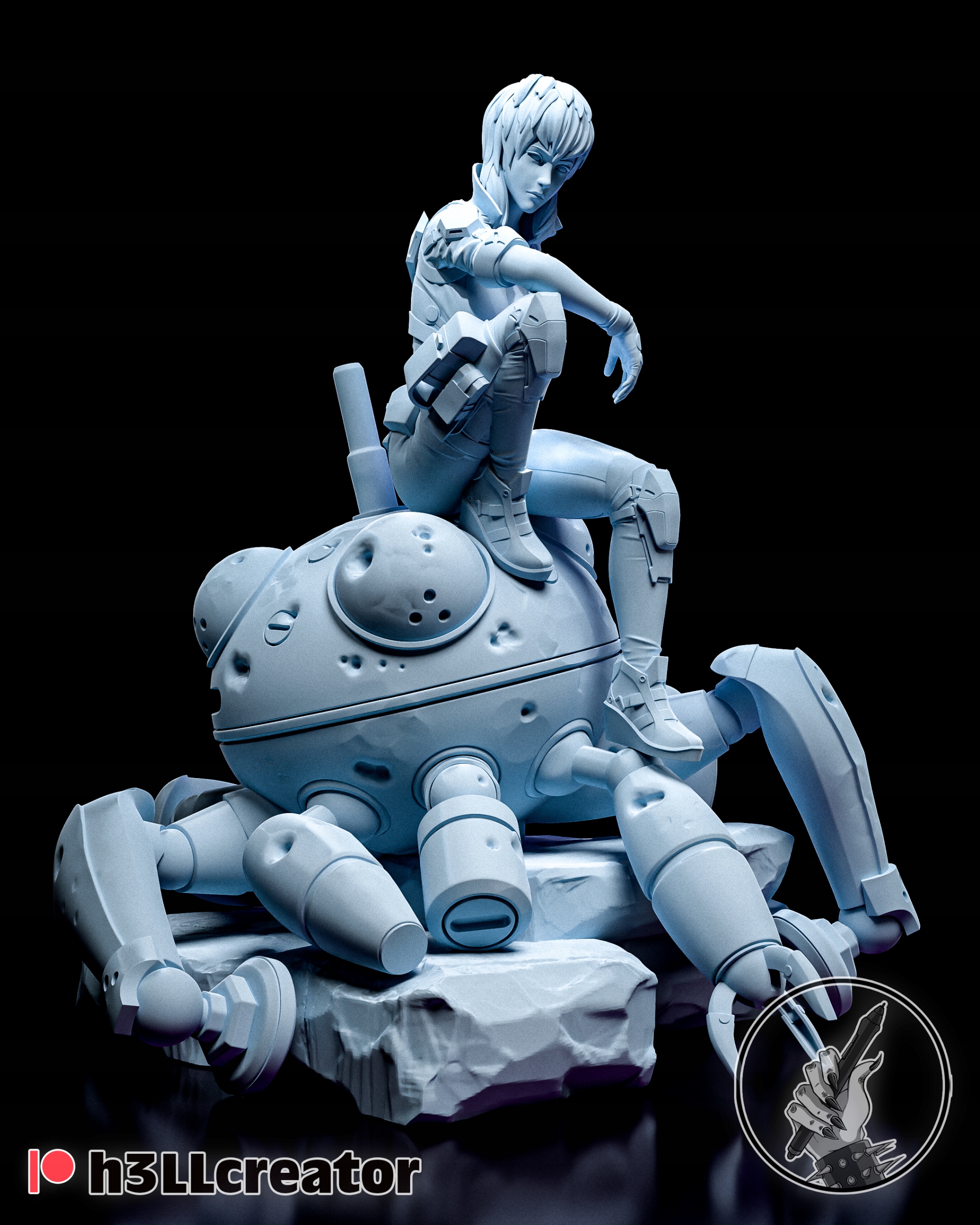 Figurka Motoko Kusanagi Ghost in the Shell H3ll Creator 3D tisk 14K Dárek