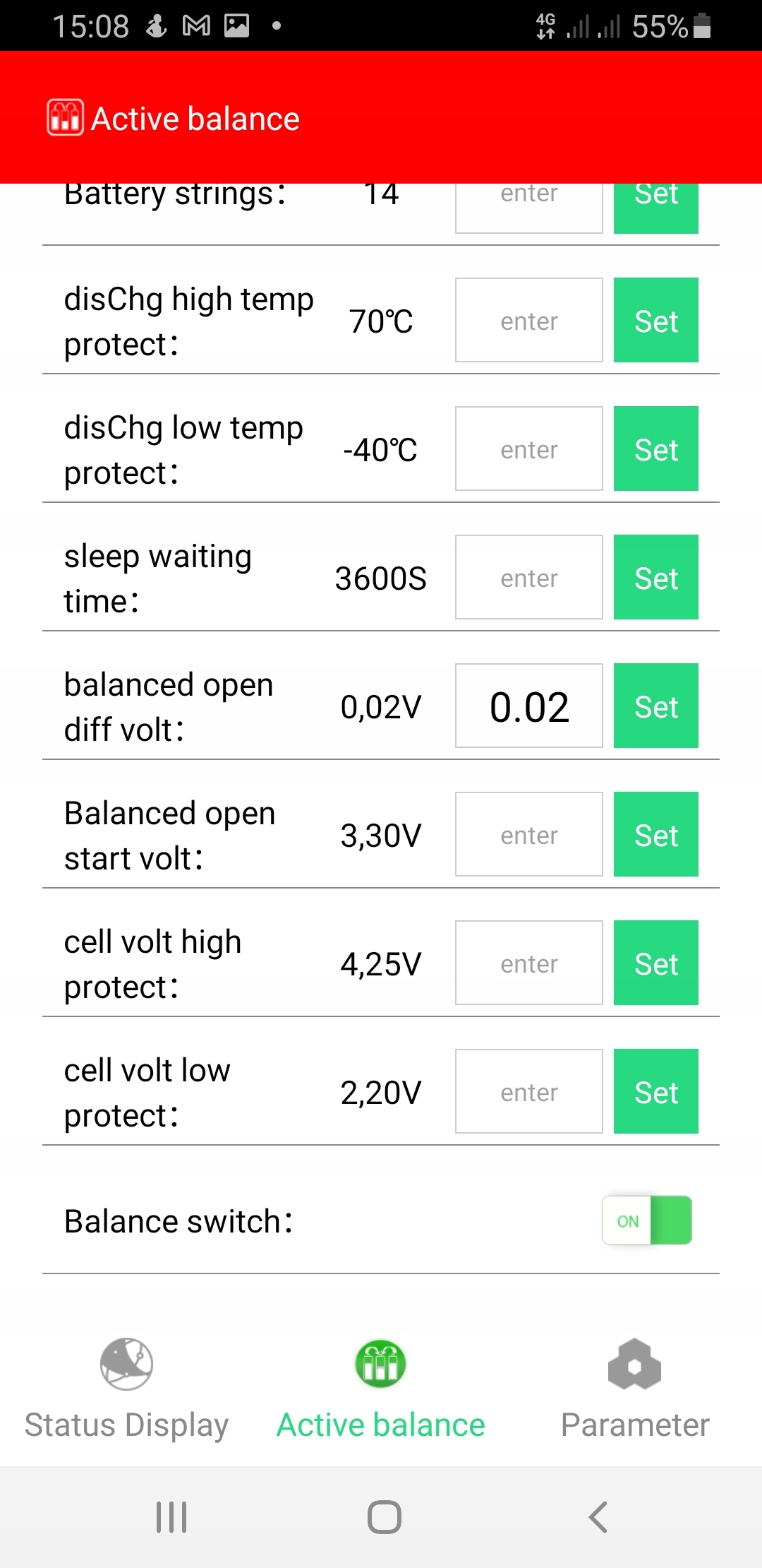 Balanser aktywny Smart LI-Ion/LiFePO4 14S Prog. Rodzaj balanser