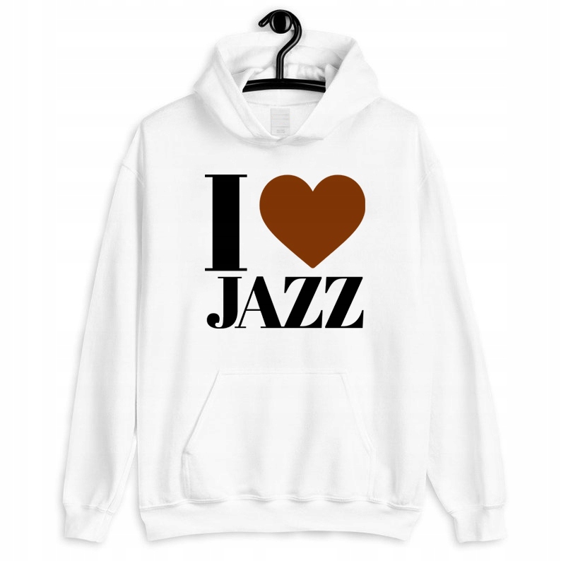 Mikina Klokanka Bílá I Love Jazz Vzorky M