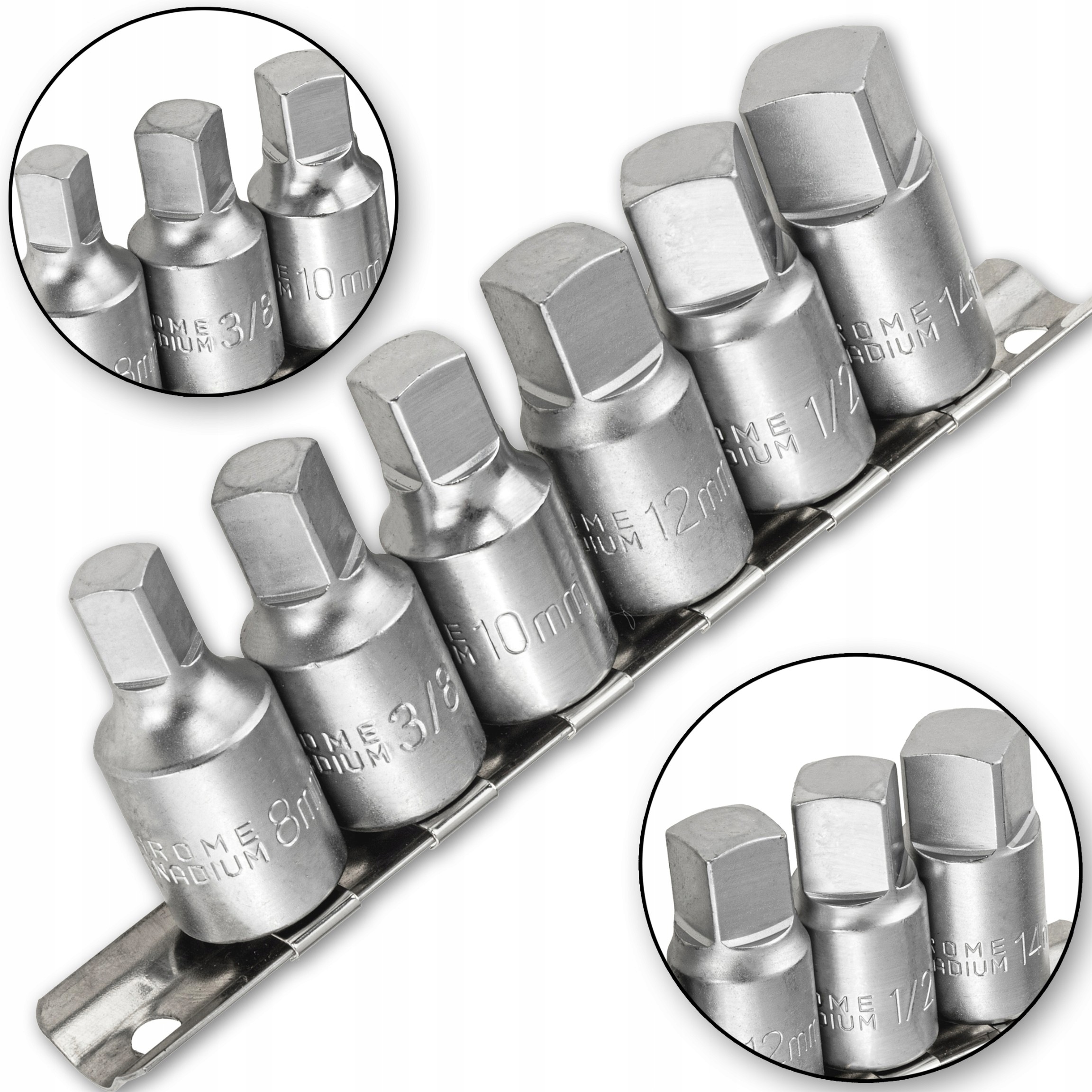 Klucz Klucze Kwadratowe Wpustowe Do Korków Korka Oleju 3/8'' 1/2" 8-14 MM