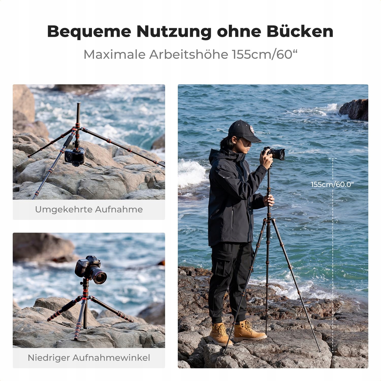 K&F CONCEPT Statyw Carbonowy 152cm Lekki Tripod z 360° Głowicą do DSLR — miniatura 5