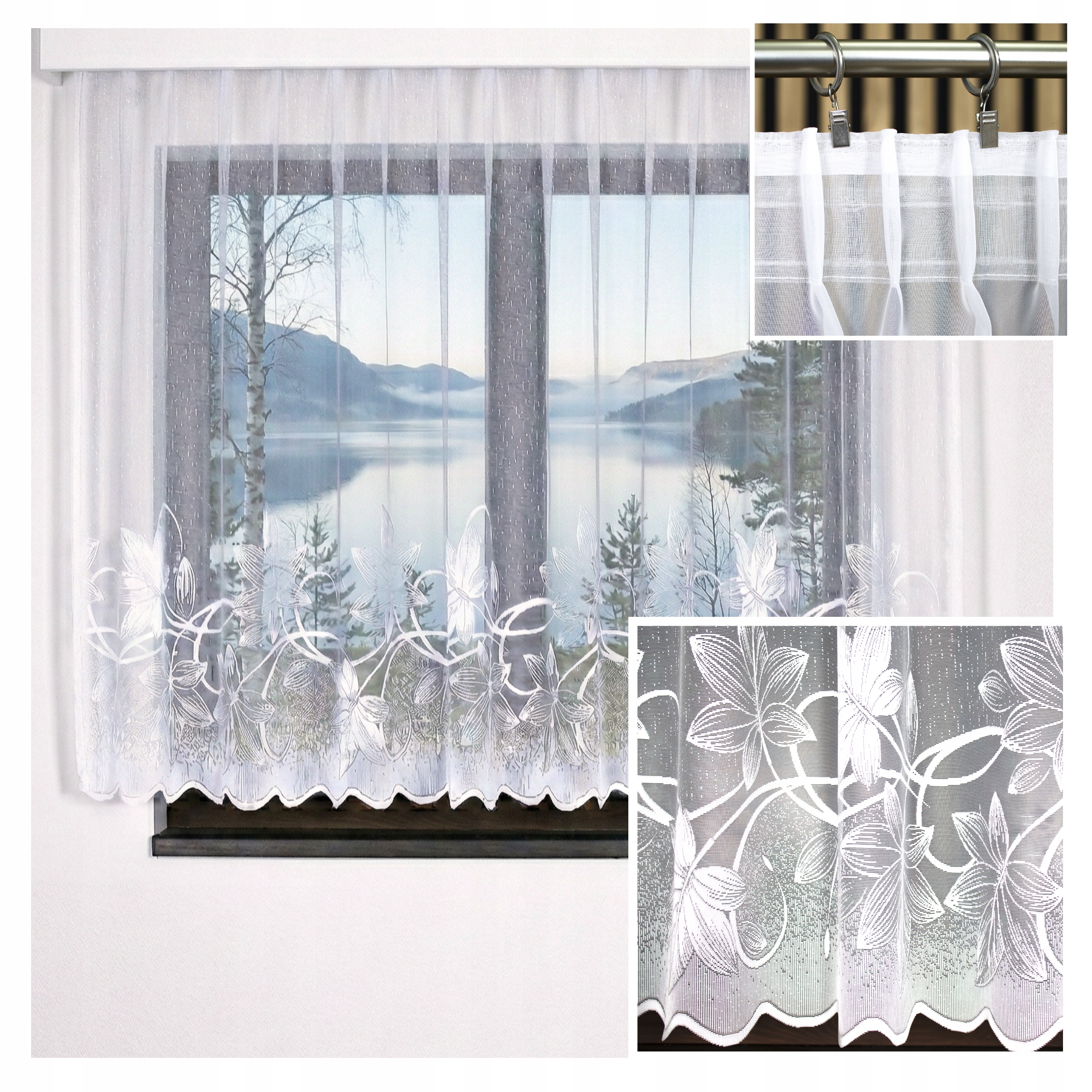 Hotová Záclona Skandinávský Žakár Frida Bez Žehlení 350x130 Žabky Pokoj