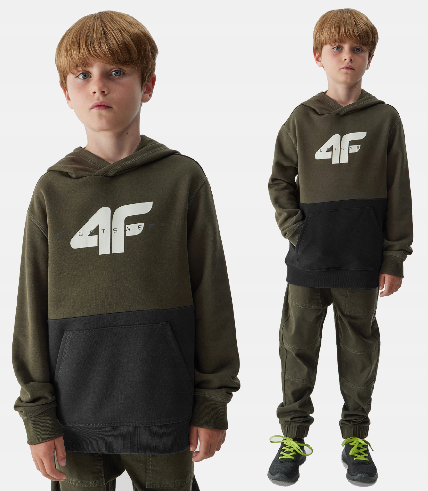 4F BLUZA CHŁOPIĘCA DRESOWA SPORTOWA Z KAPTUREM