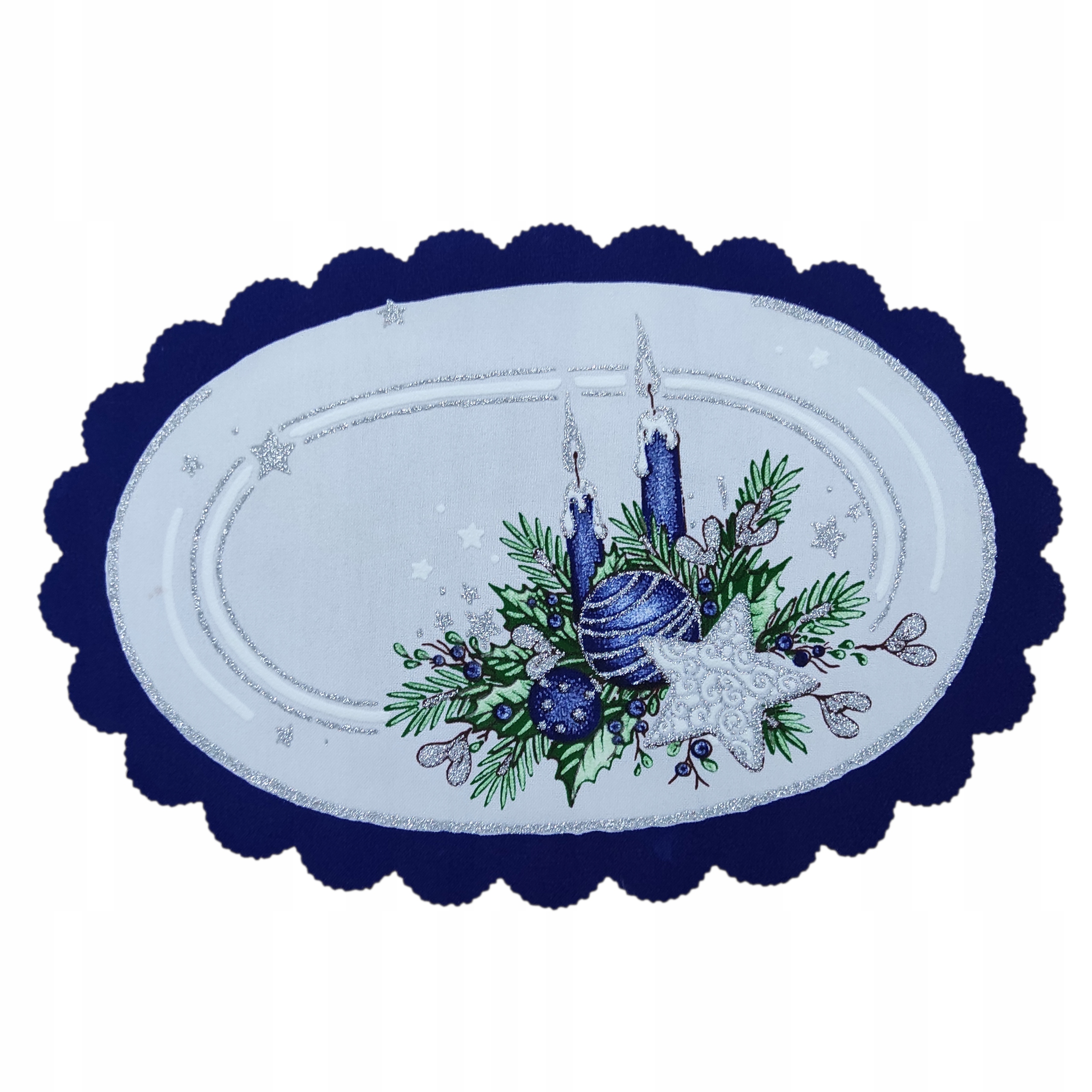 

Serwetka Świąteczna 20x30 cm Świeczki szafirowa