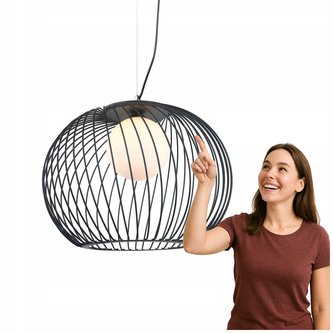 Moderní závěsná lampa Clarisa černá do interiéru Italux