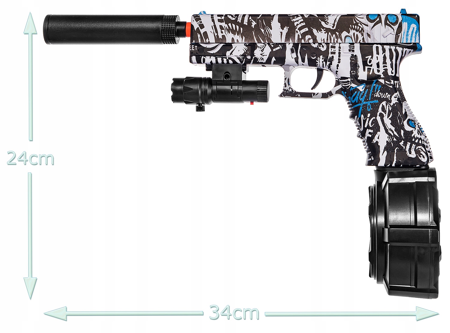 GLOCK JM-X2 PISTOLET KULKI ŻELOWE BLASTER LATARKA Materiał inny plastik