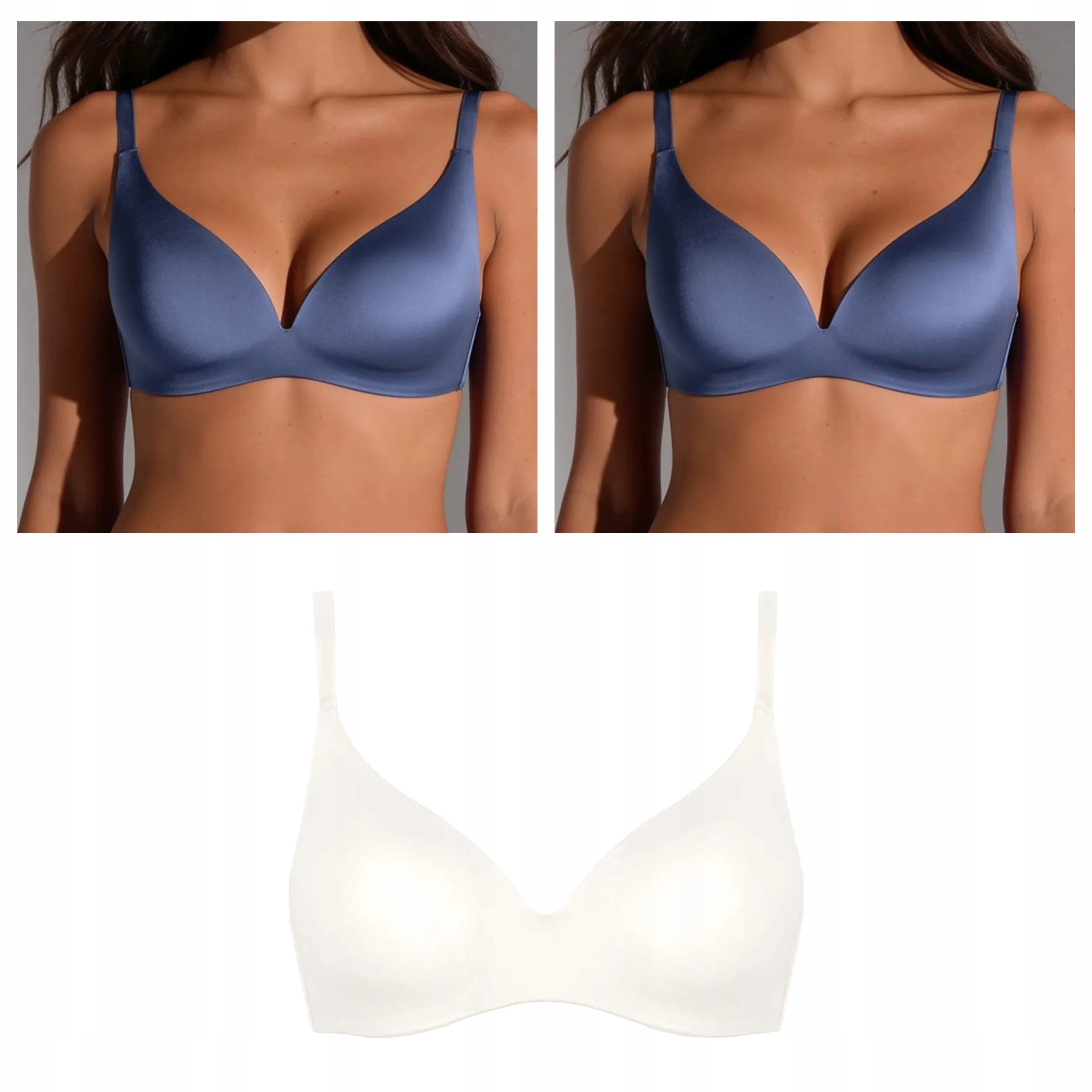 3x Vyztužená podprsenka z mikrovlákna Lormar One 2x jeans talco 70C