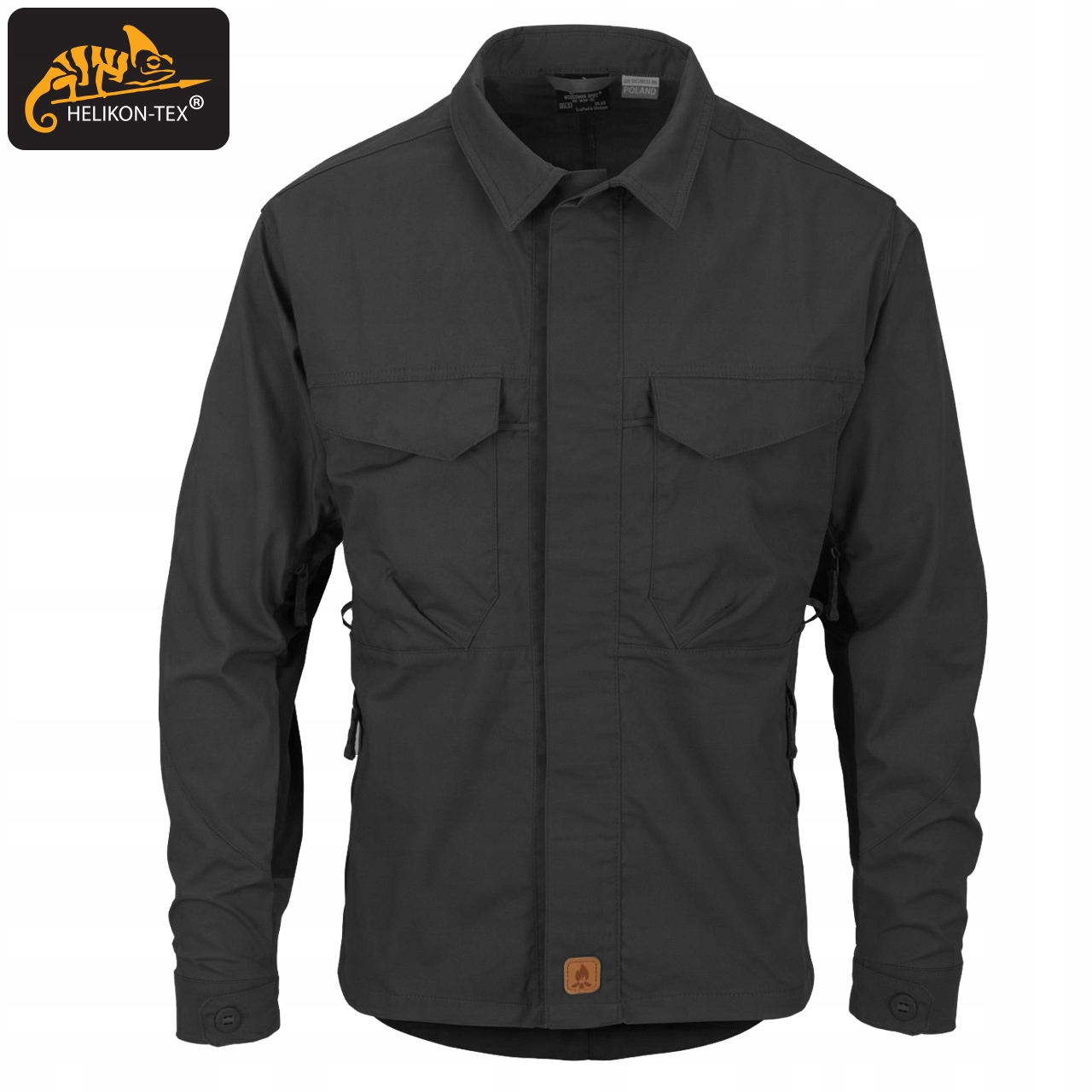 KOSZULA MĘSKA WOODSMAN HELIKON BUSHCRAFT WZMOCNIENIA Czarna Kod producenta KO-WDN-DC-01-B06