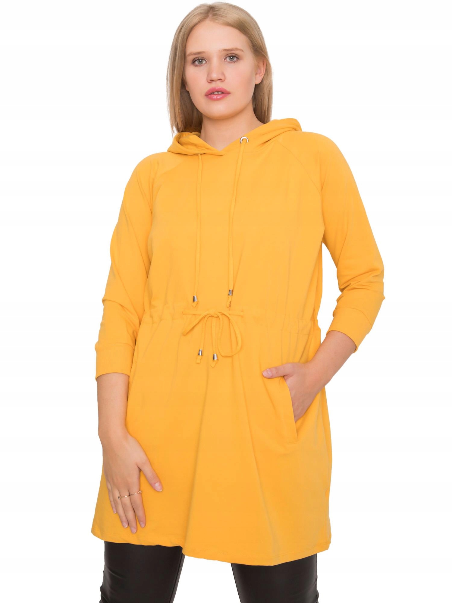 

Modna Bluza Damska Plus Size z kapturem Długa