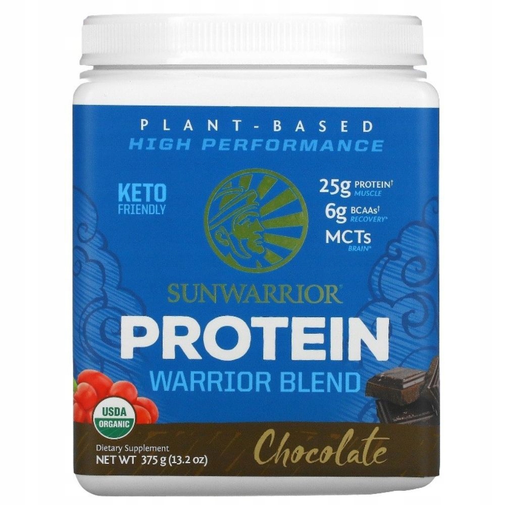 Veganské bílkoviny Hrách Sunwarrior Warrior Blend Čokoládové Keto Hmotnost 375 g