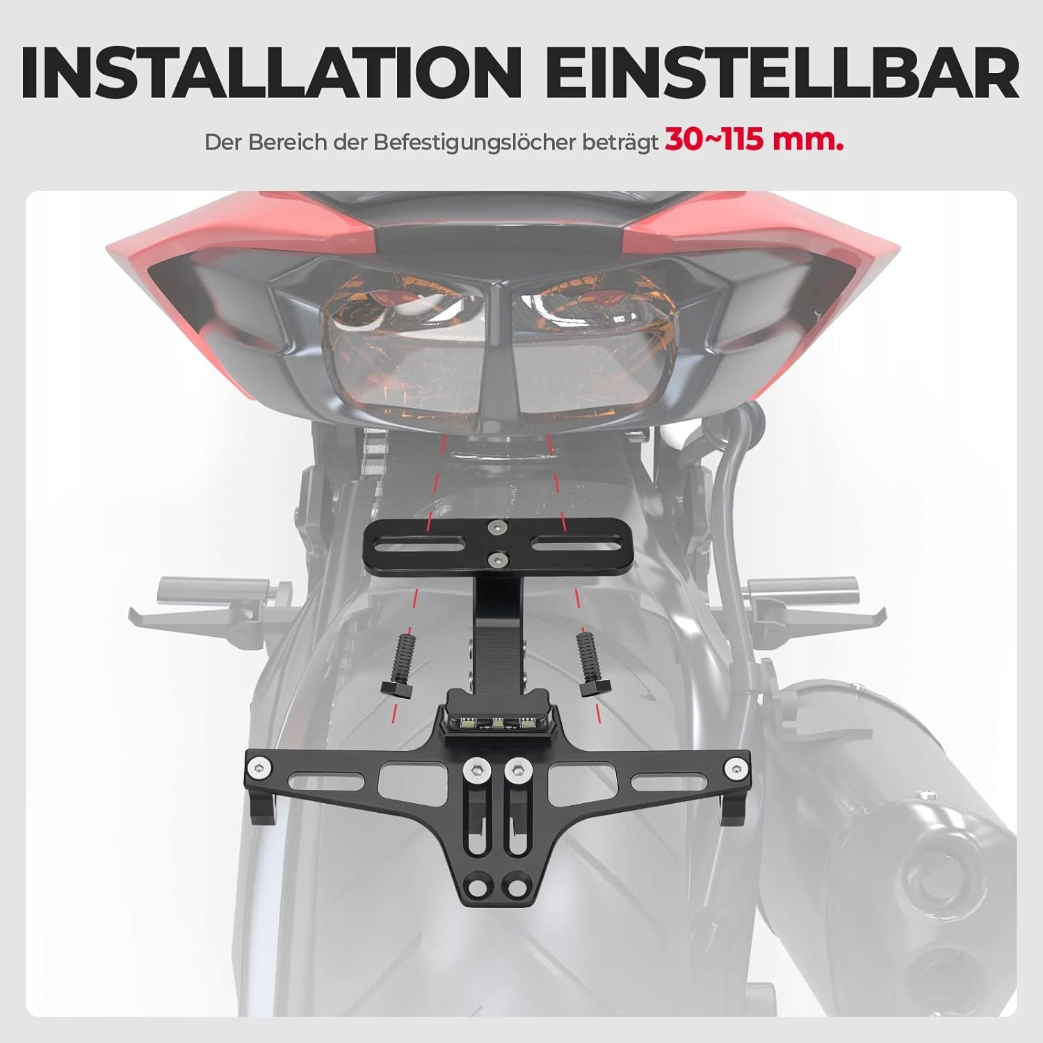 CNC Moto Regulowany uchwyt na tablicę rejestracyjną z oświetleniem LED Producent inny