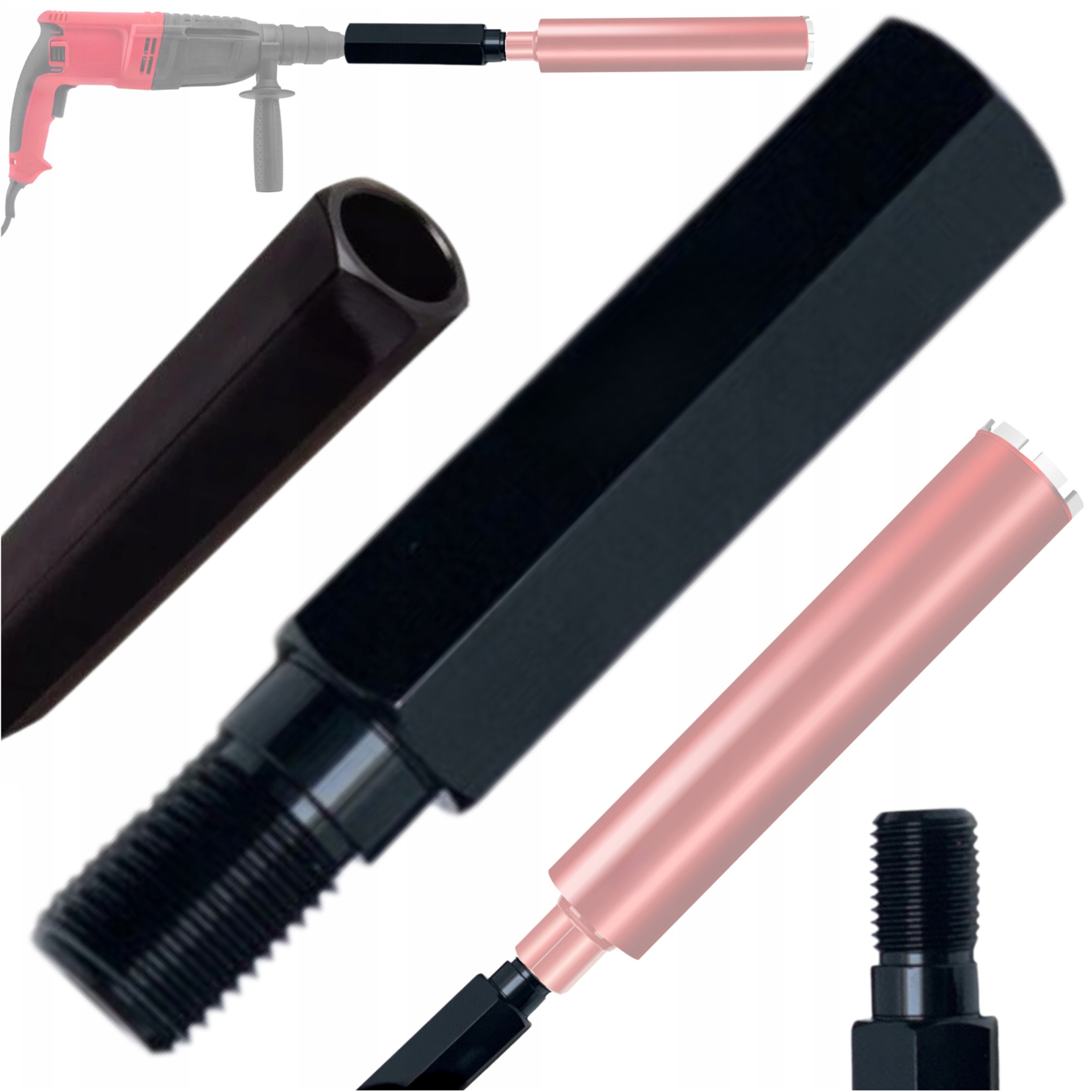 Przedłużka Adapter 30 CM 1.1/4" Unc Do Wiertła Koronowego Wiertnicy Stalowa