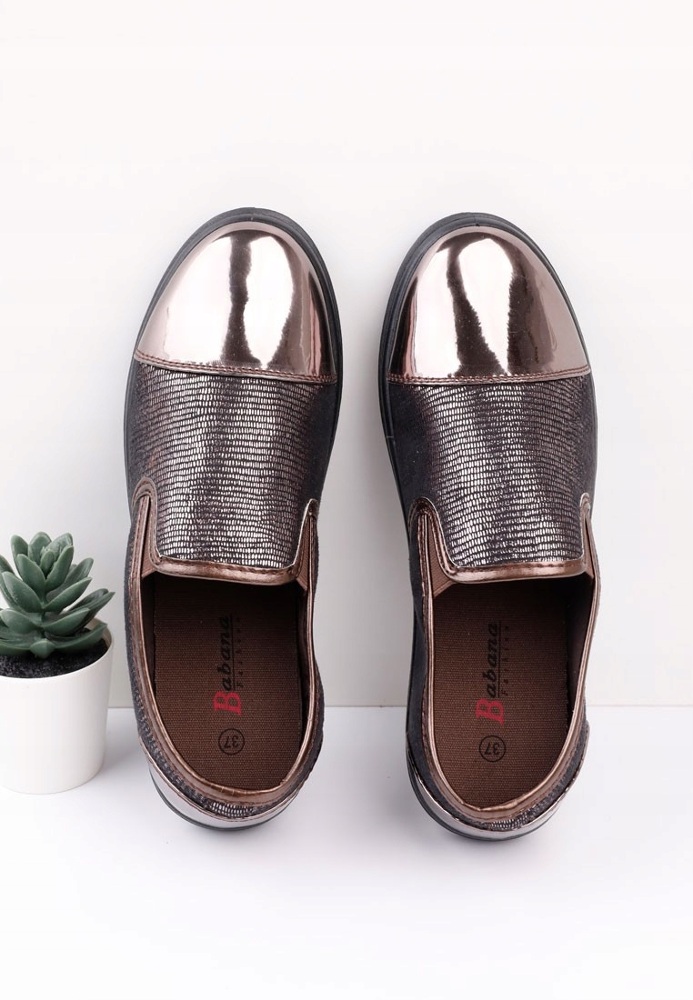 Slip on brązowe 4 Genoveva 39 Brązowy Marka inna