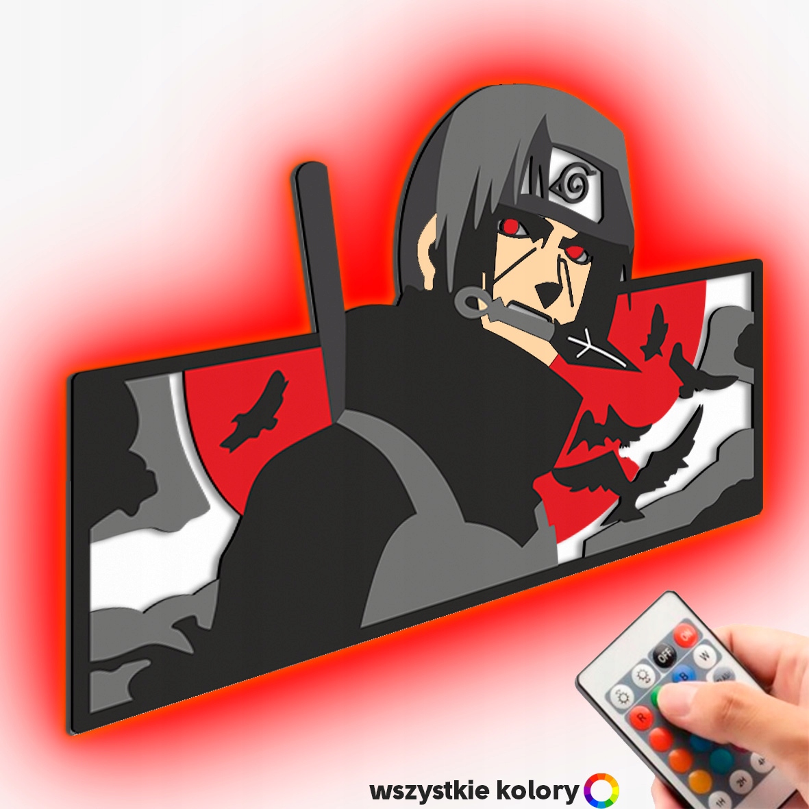 Itachi Uchiha Dřevěný obraz Anime Naruto Akatsuki Noční Lampa Led