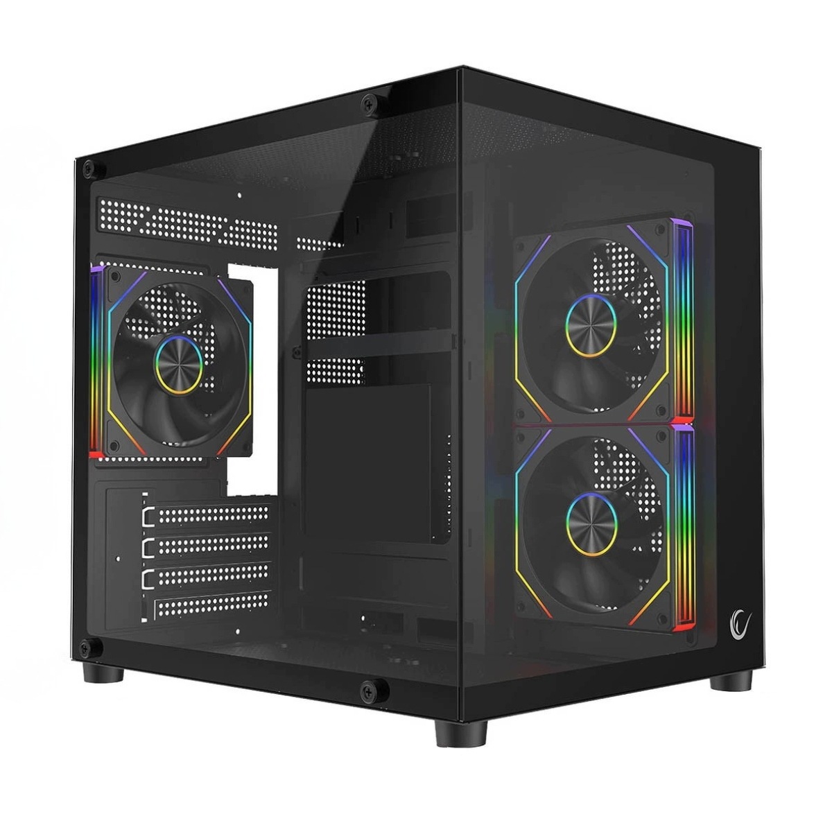 Rampage Lumid Pc puzdro M-atx 3x fanúšik Argb čierna