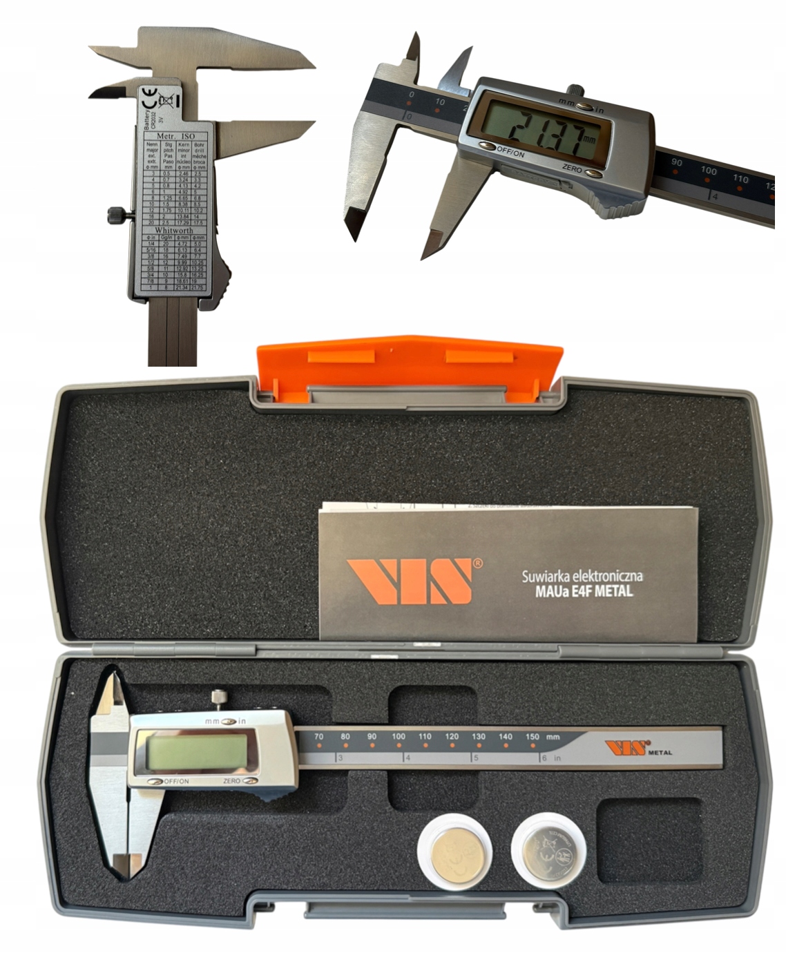 Suwmiarka Elektroniczna Cyfrowa Vis 150mm 0-150mm Metalowa Obudowa