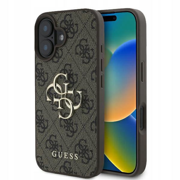 Pouzdro Guess 4G Big Logo pro iPhone 16, hnědé