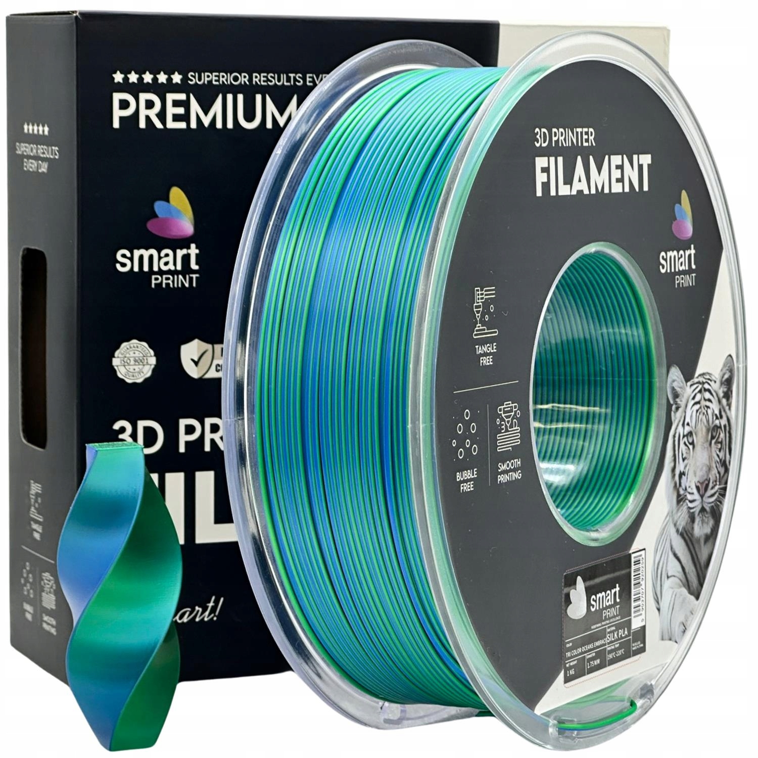 Silk Pla Tri Color Oceans Embrace Smart Print