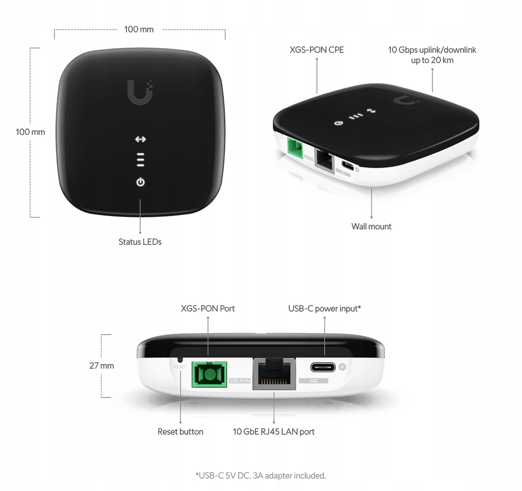 Ubiquiti Uisp Fiber Xgs Gpon klient 1x Sc/apc 1x 10GLAN Uisp-fiber-xgs