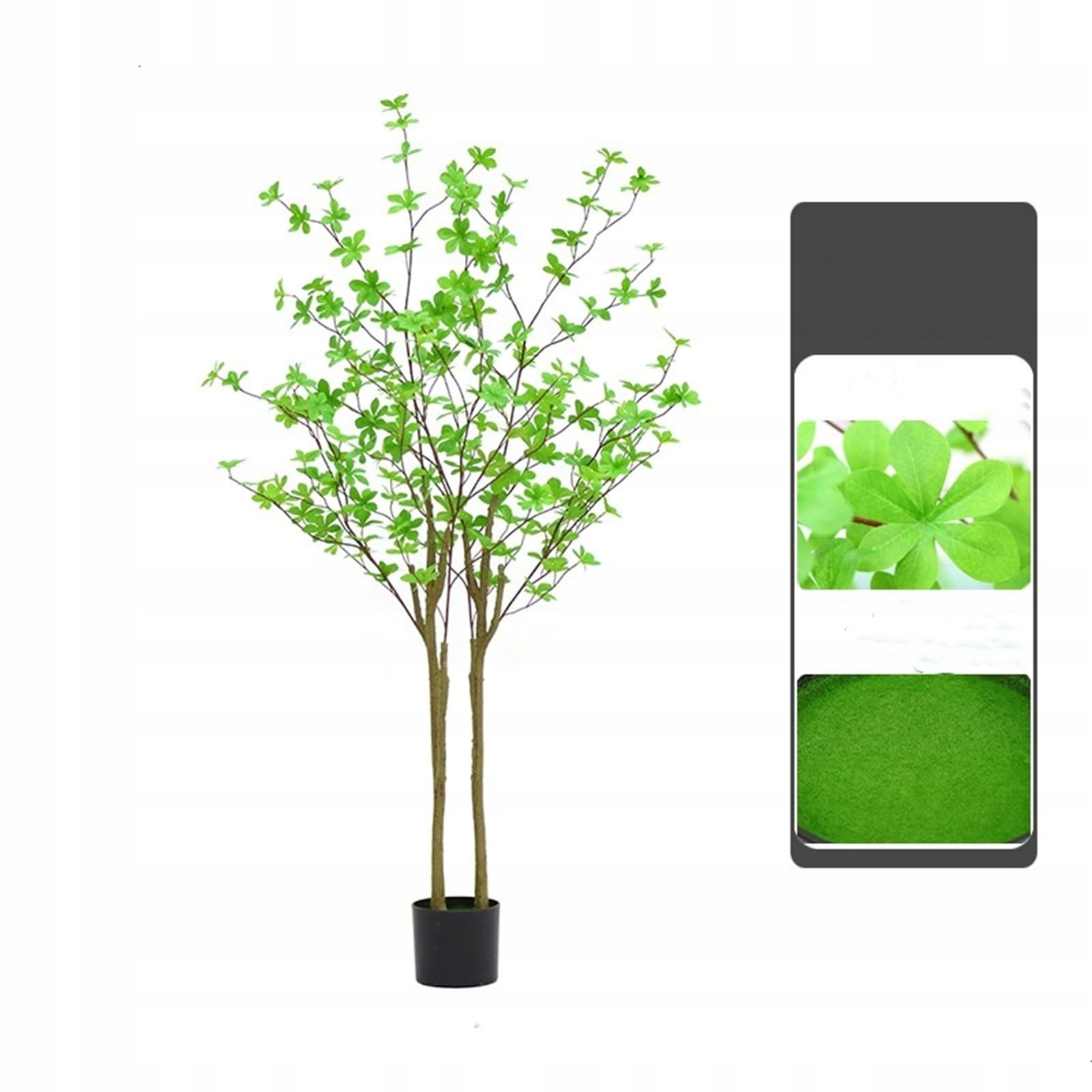 Umělý stromek Enkianthus, živě zelené listy a plastový květináč, 150 cm