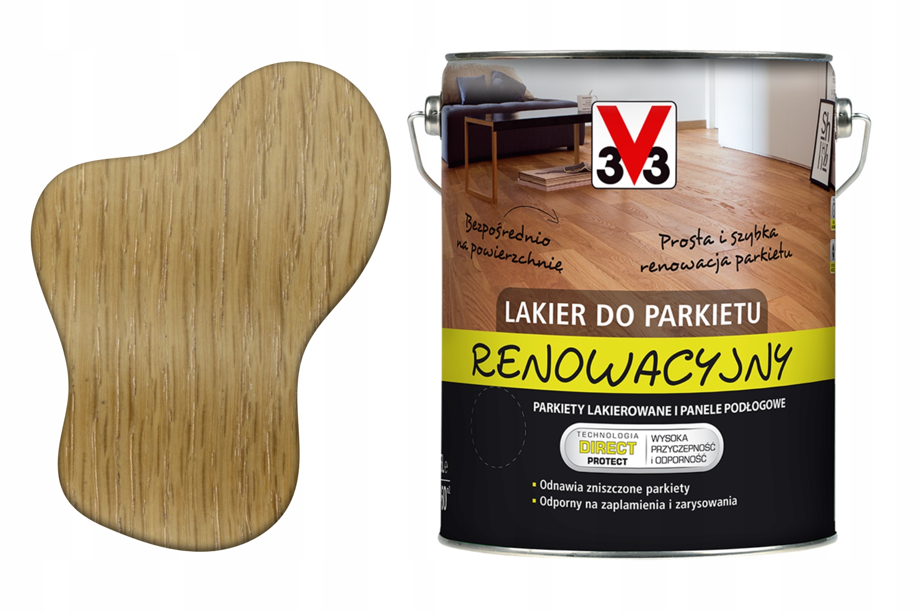 3V3 Lak na tvrdé dřevo Eko Vodní Akryl Odolný Renovační Lesk 5L