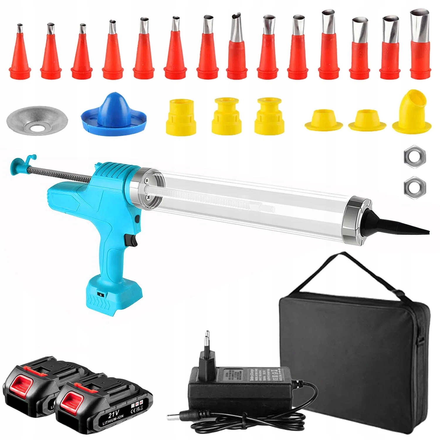 Odšťavňovač na hmoty Pistole na silikon akumulátorová 2x Aku