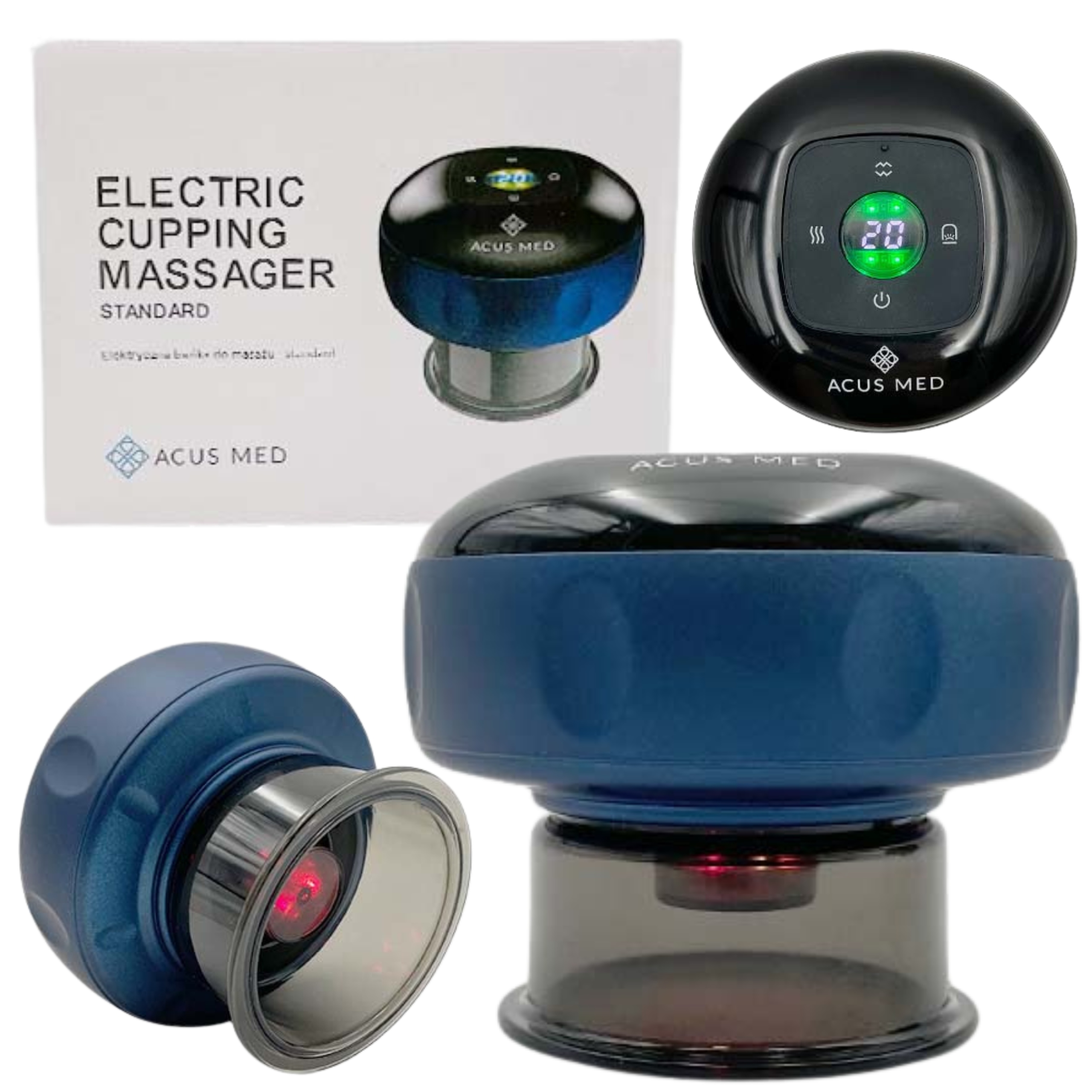 Bańka Chińska Elektryczna Do Masażu Antycellulitowego Niebieska Acus Med