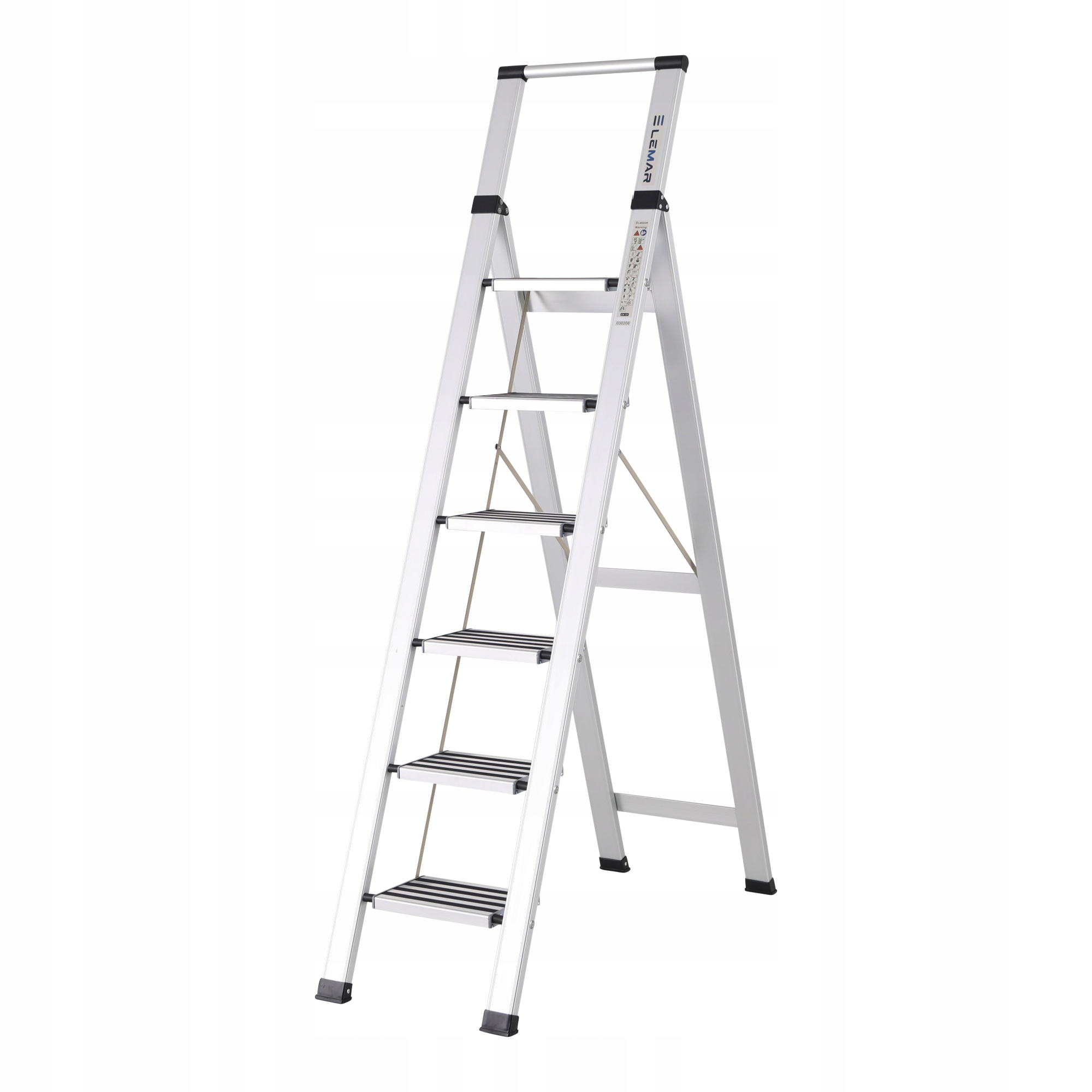 Žebřík 6-stupňový skládací hliníkový Slim Space Lemar 030206