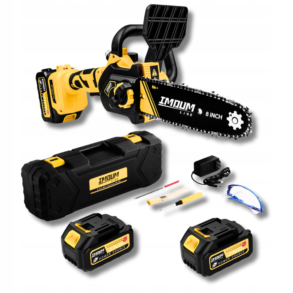 Mini aku řetězová pila Na Baerii, pila 2 akumulátory Set