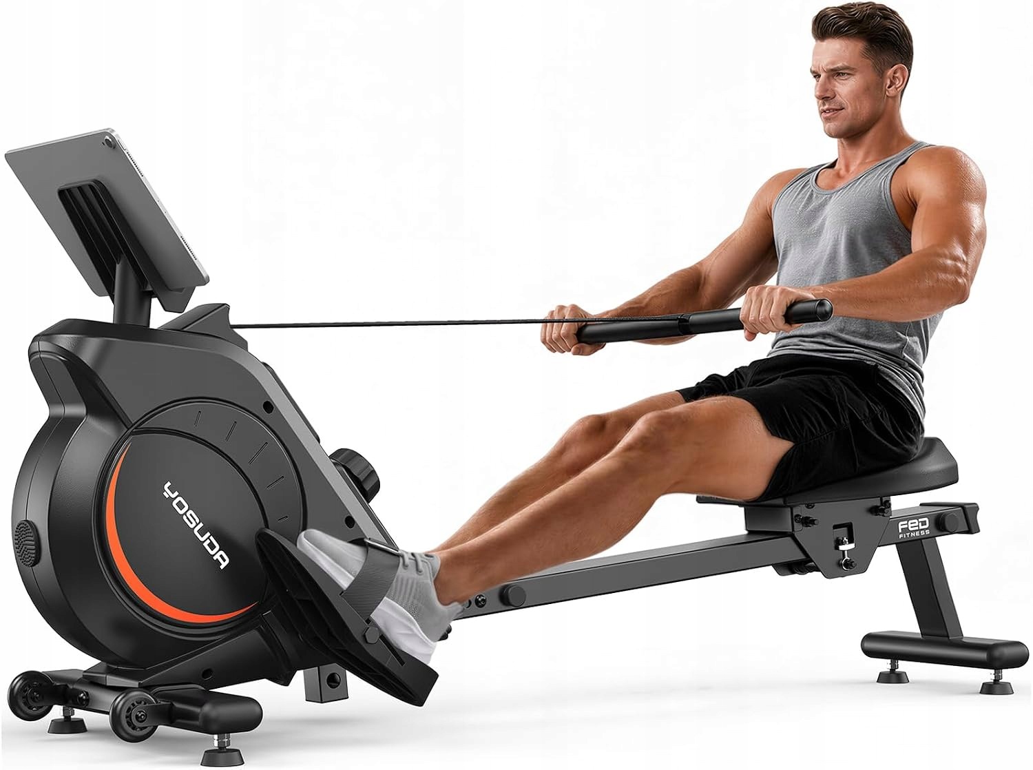 Yosuda RM3 Magnetický veslovací trenažér pro domácí trénink, Bluetooth, aplikace, LCD displej, nosnost až 160 kg