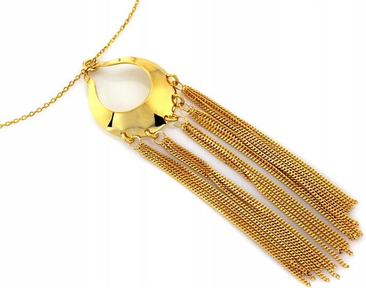 Stříbrný pozlacený náhrdelník 925 s velkým přívěskem a řetízky s přívěskem