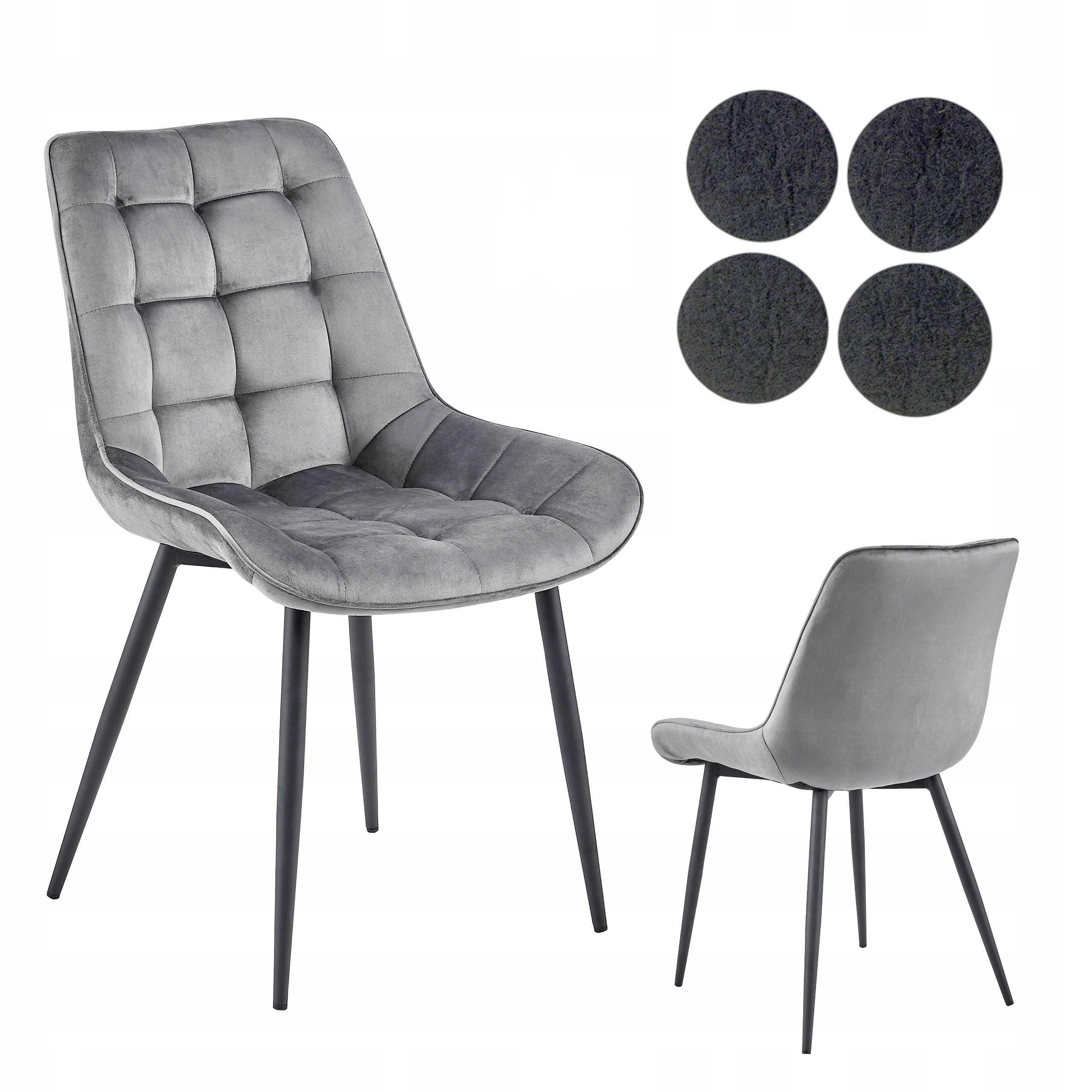 Velurové Čalouněné Křeslo Pohodlná Šedá Jídelna Obývací Pokoj Podložky Plst