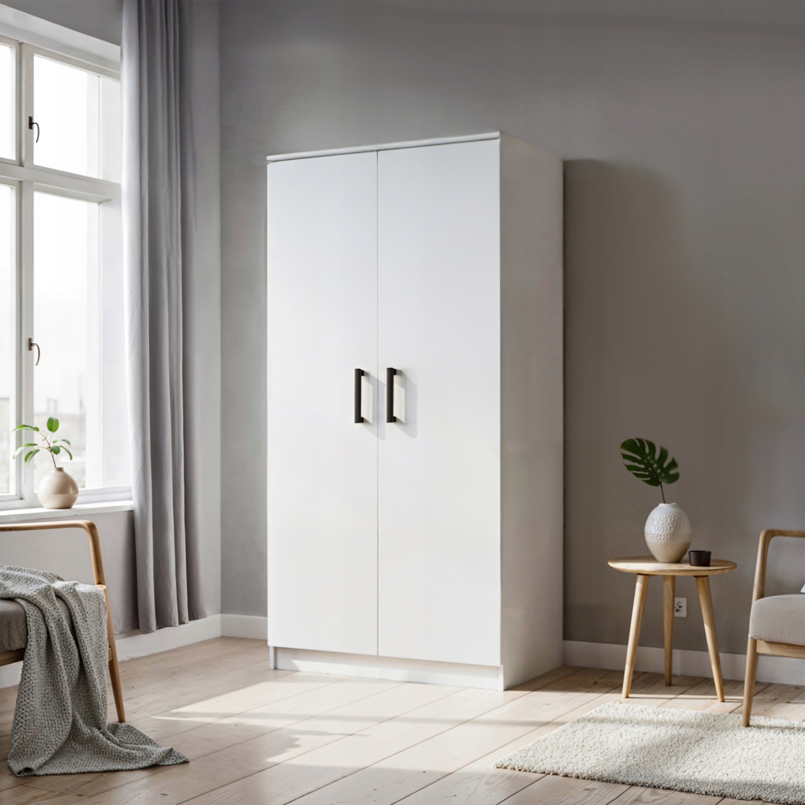 Dvoudveřová Skříň Silo 90 cm s panty bílá