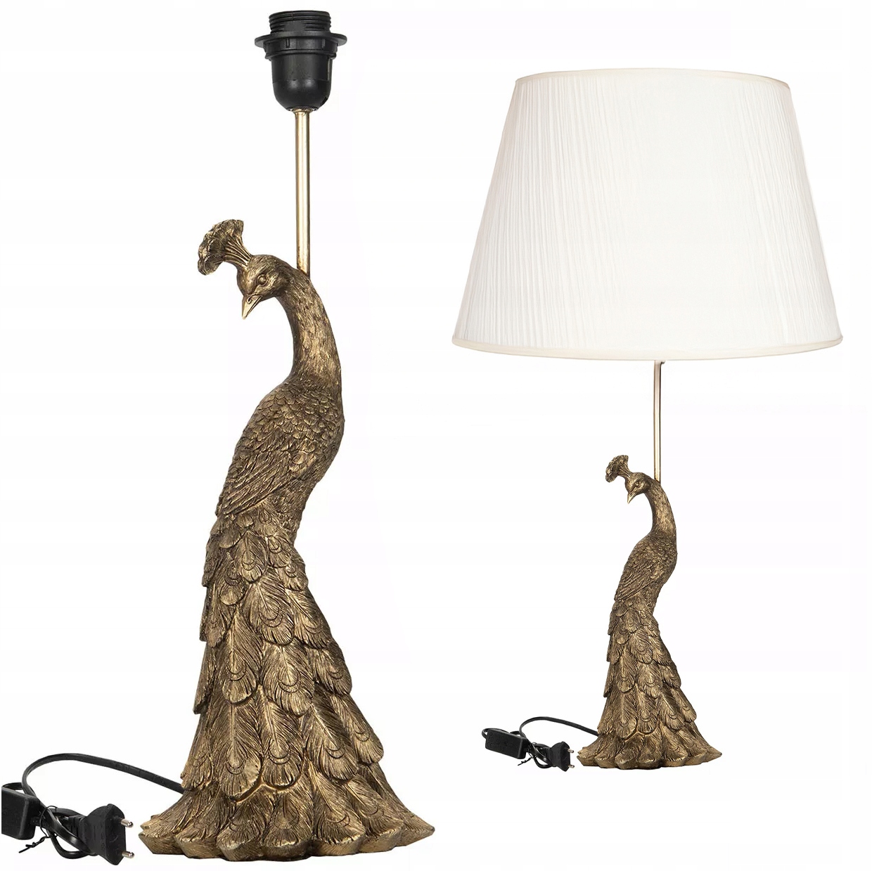 Stolová Lampa Zlatá Paw Ptak Nočná Stolová E27 glamour do obývacej izby a spálne